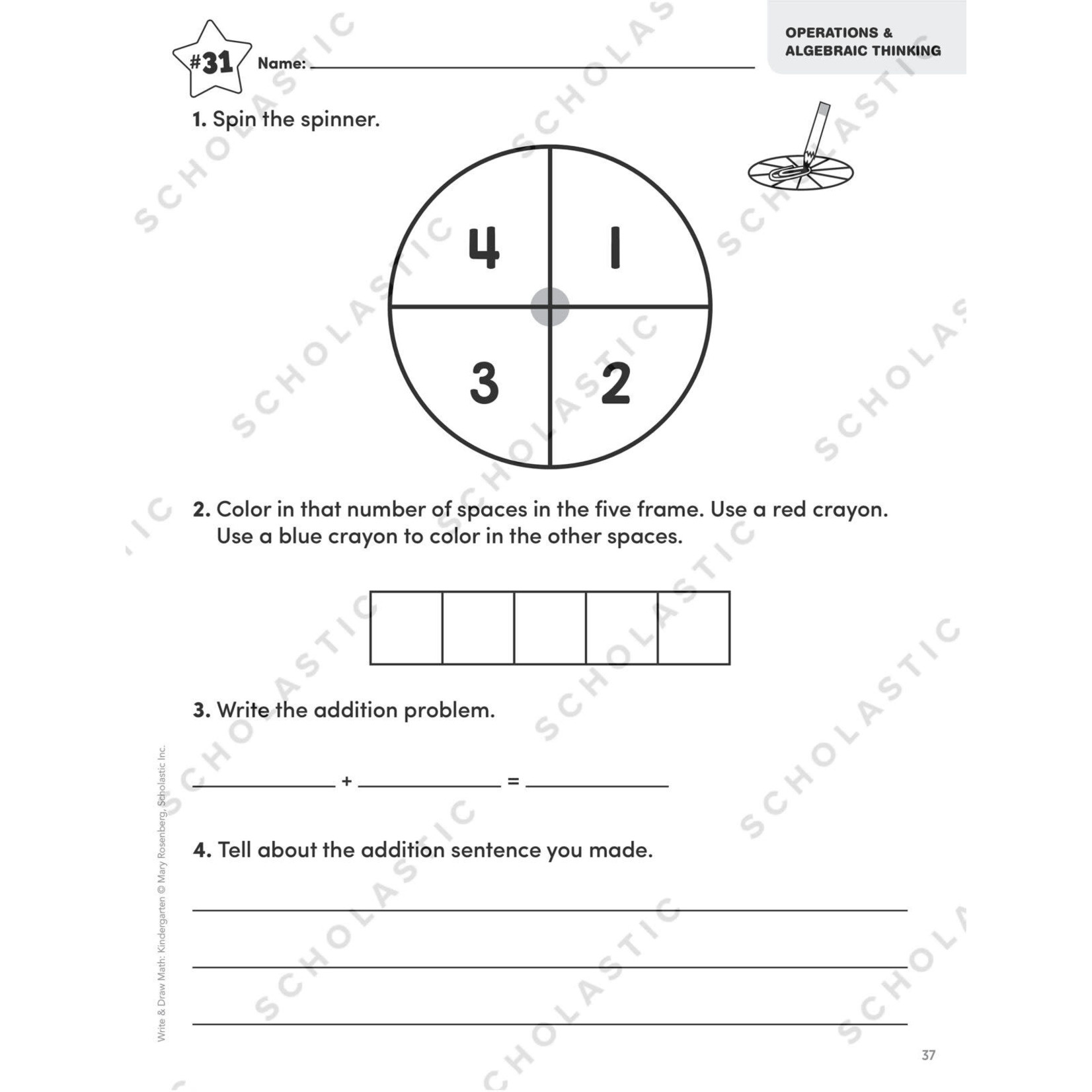SCHOLASTIC TEACHING RESOURCES Write & Draw Math: Kindergarten