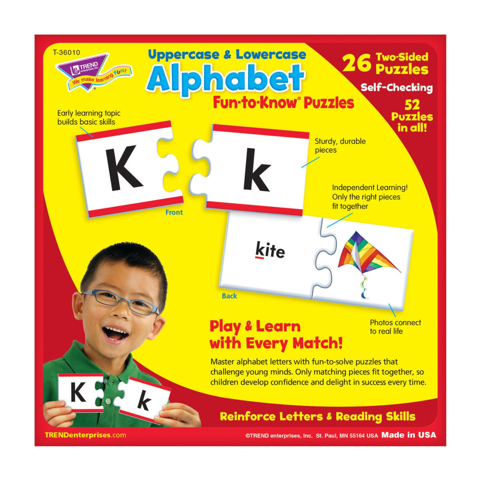 TREND ENTERPRISES INC Uppercase & Lowercase Alphabet Fun-to-Know® Puzzles