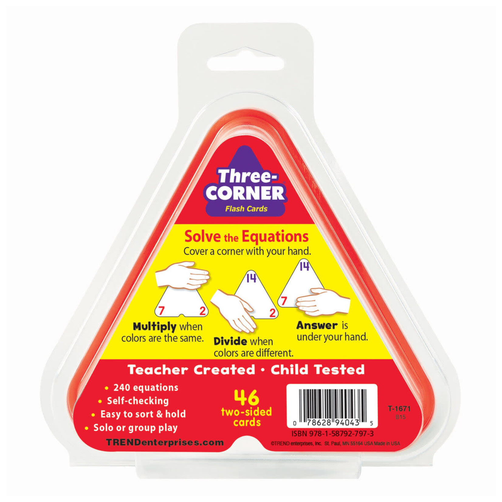 TREND ENTERPRISES INC Multiplication and Division Three-Corner® Flash Cards
