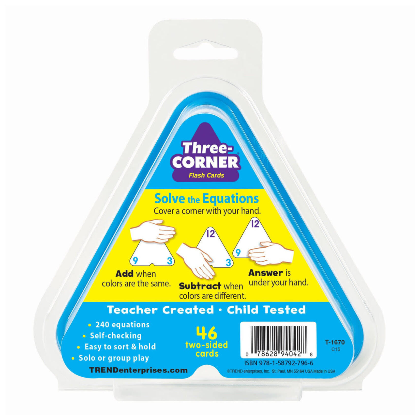 TREND ENTERPRISES INC Addition and Subtraction Three-Corner® Flash Cards