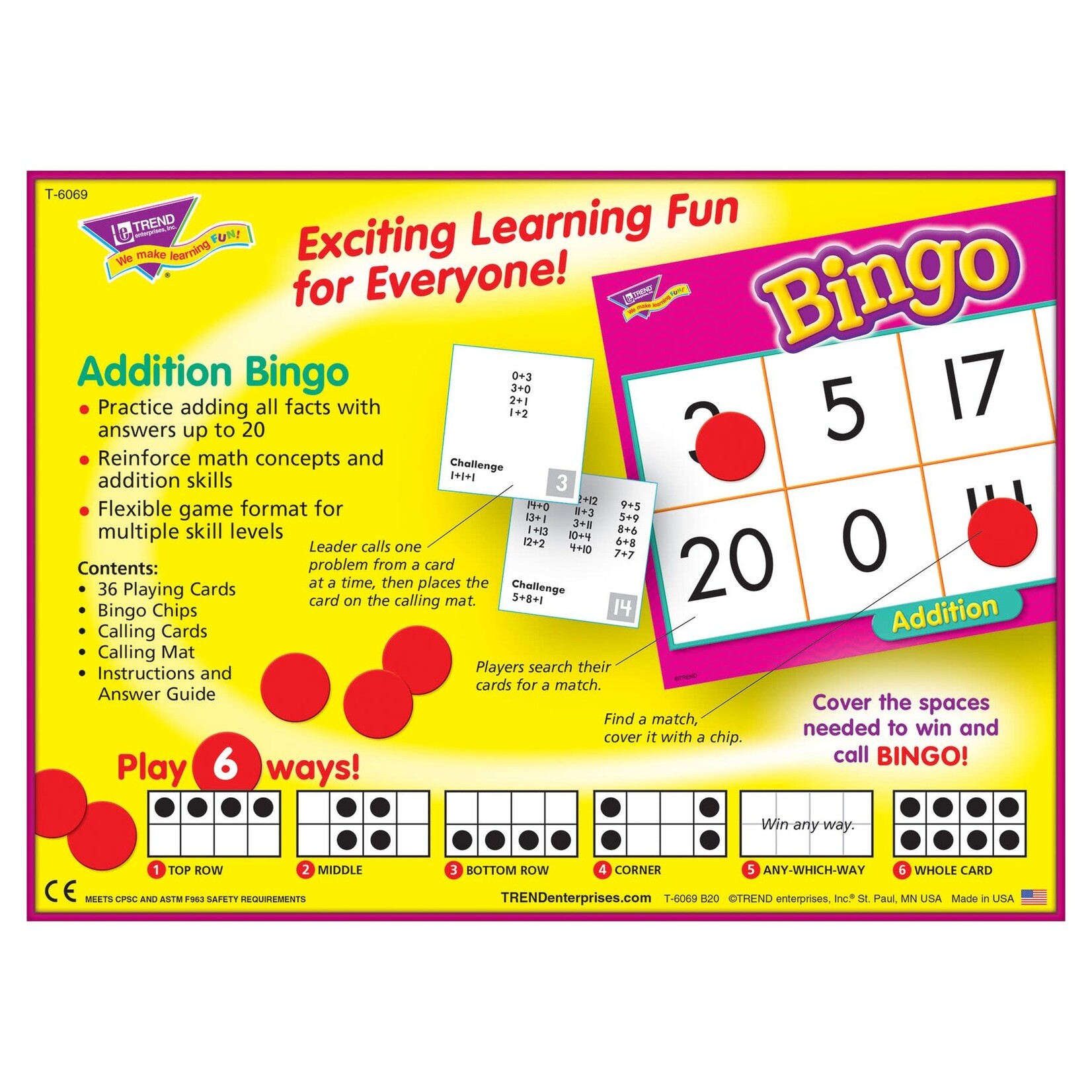 TREND ENTERPRISES INC Addition Bingo Game