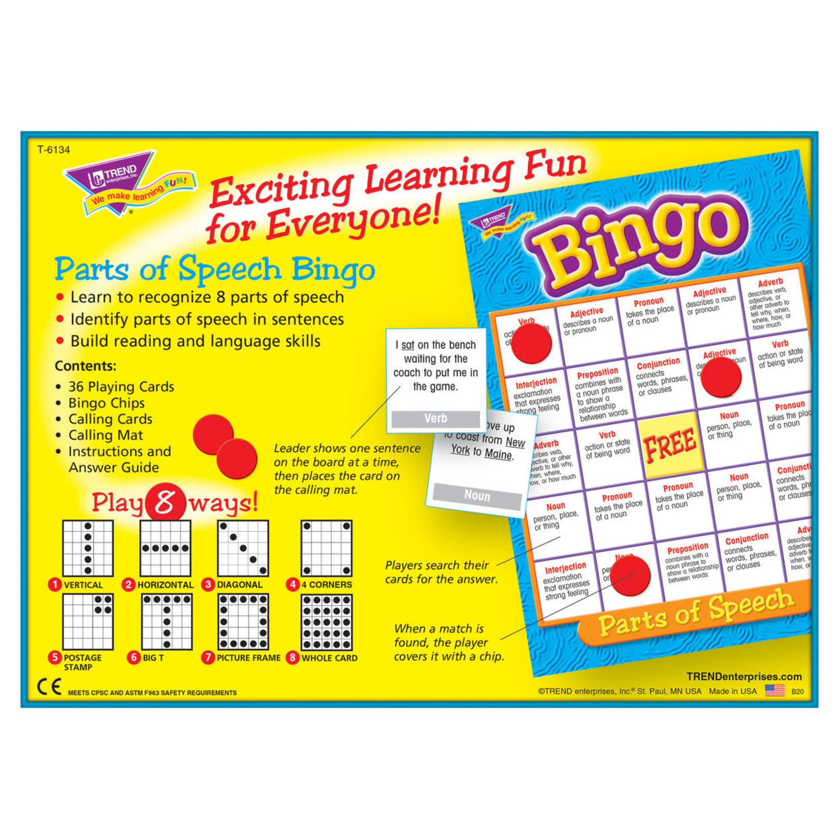 BINGO PARTS OF SPEECH - Educational Outfitters