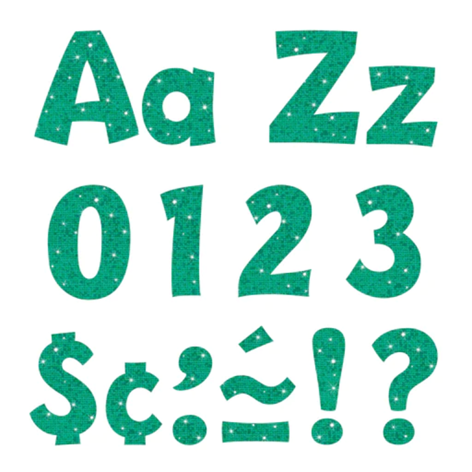 TREND ENTERPRISES INC Teal Sparkle 4-Inch Playful Uppercase/Lowercase Combo Pack (English/Spanish) Ready Letters®
