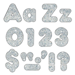 TREND ENTERPRISES INC Silver Sparkle 4-Inch Casual Uppercase/Lowercase Combo Pack Ready Letters®