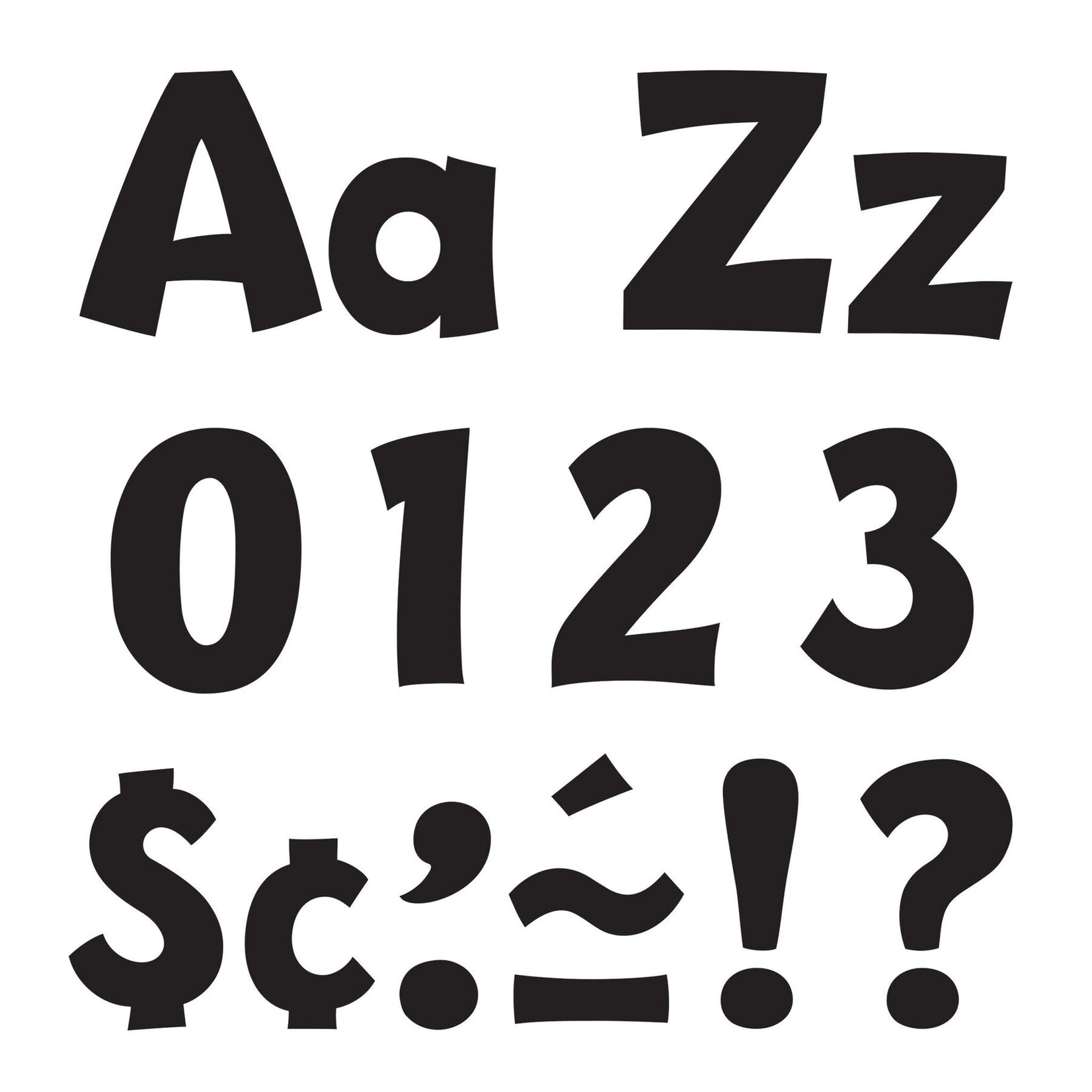 TREND ENTERPRISES INC Black 4-Inch Playful Uppercase/Lowercase Combo Pack (English/Spanish) Ready Letters®