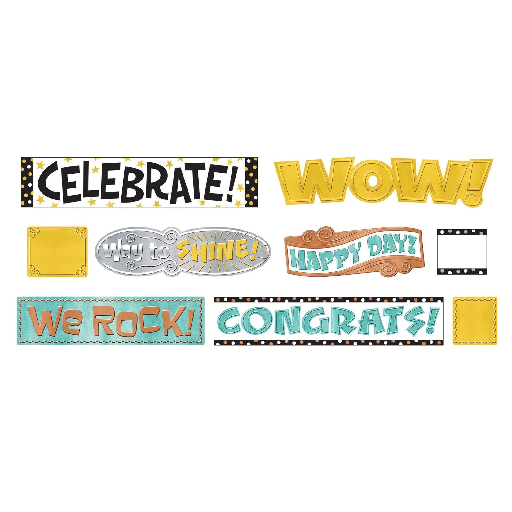 TREND ENTERPRISES INC I ♥ Metal™ Wipe-Off® Celebration Signs Mini Bulletin Board Set