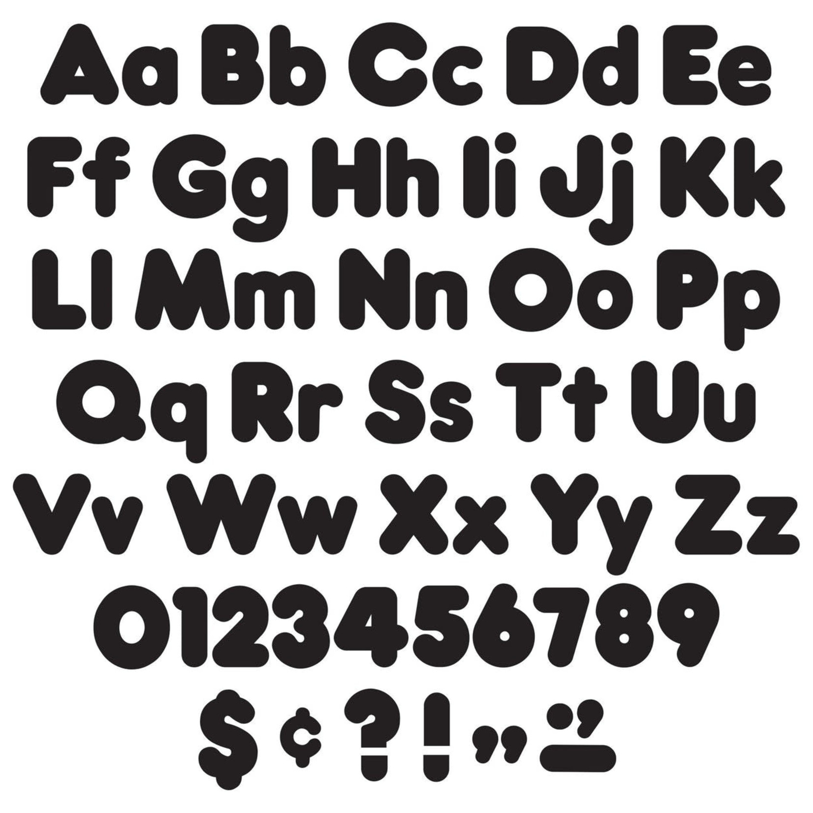 TREND ENTERPRISES INC Black 4-Inch Casual Uppercase/Lowercase Combo Pack Ready Letters®