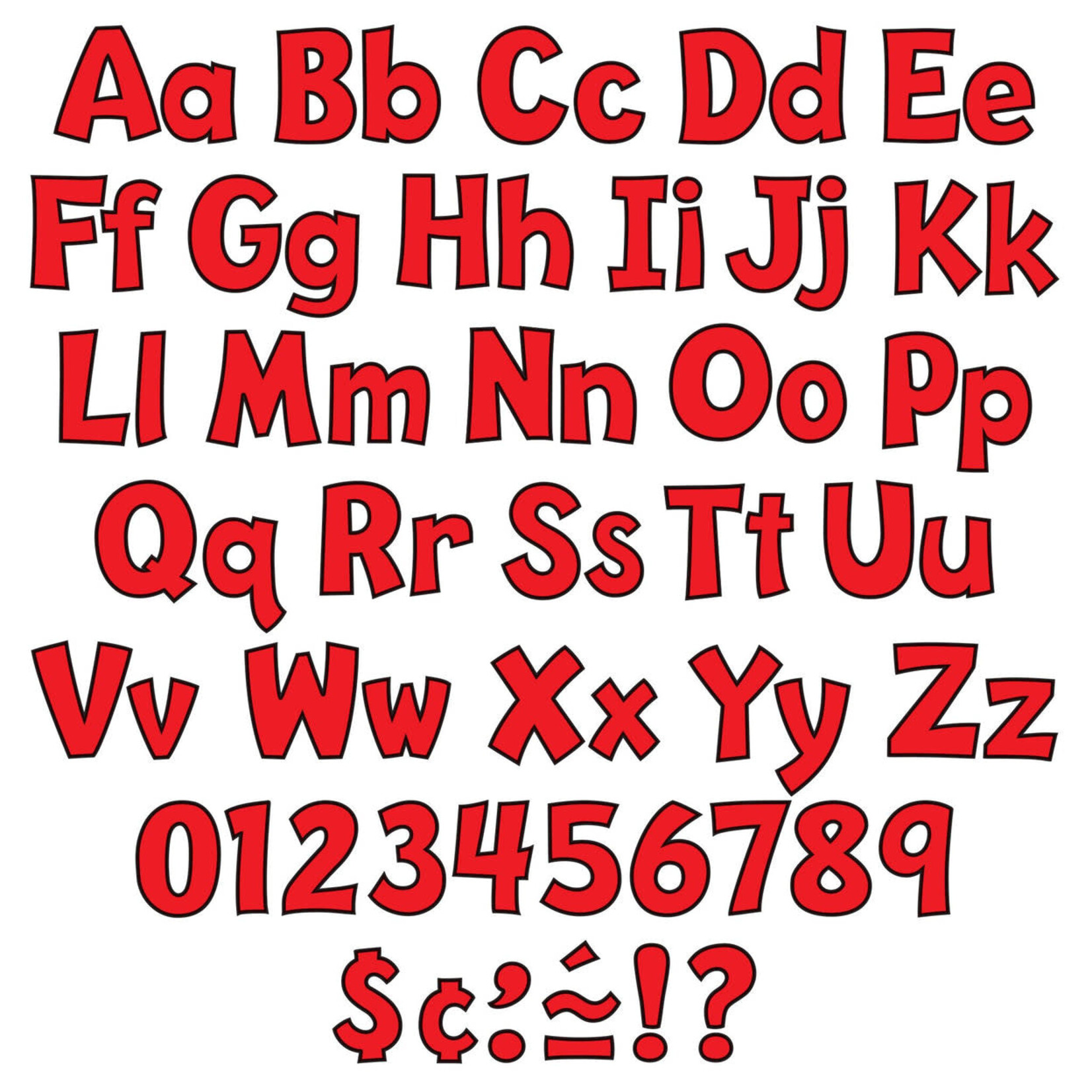 TREND ENTERPRISES INC Red 4-Inch Playful Uppercase/Lowercase Combo Pack (English/Spanish) Ready Letters®