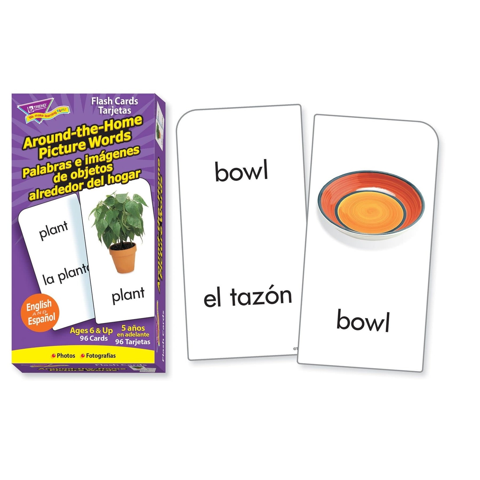 TREND ENTERPRISES INC Around-the-Home Picture Words (English/Spanish) Skill Drill Flash Cards