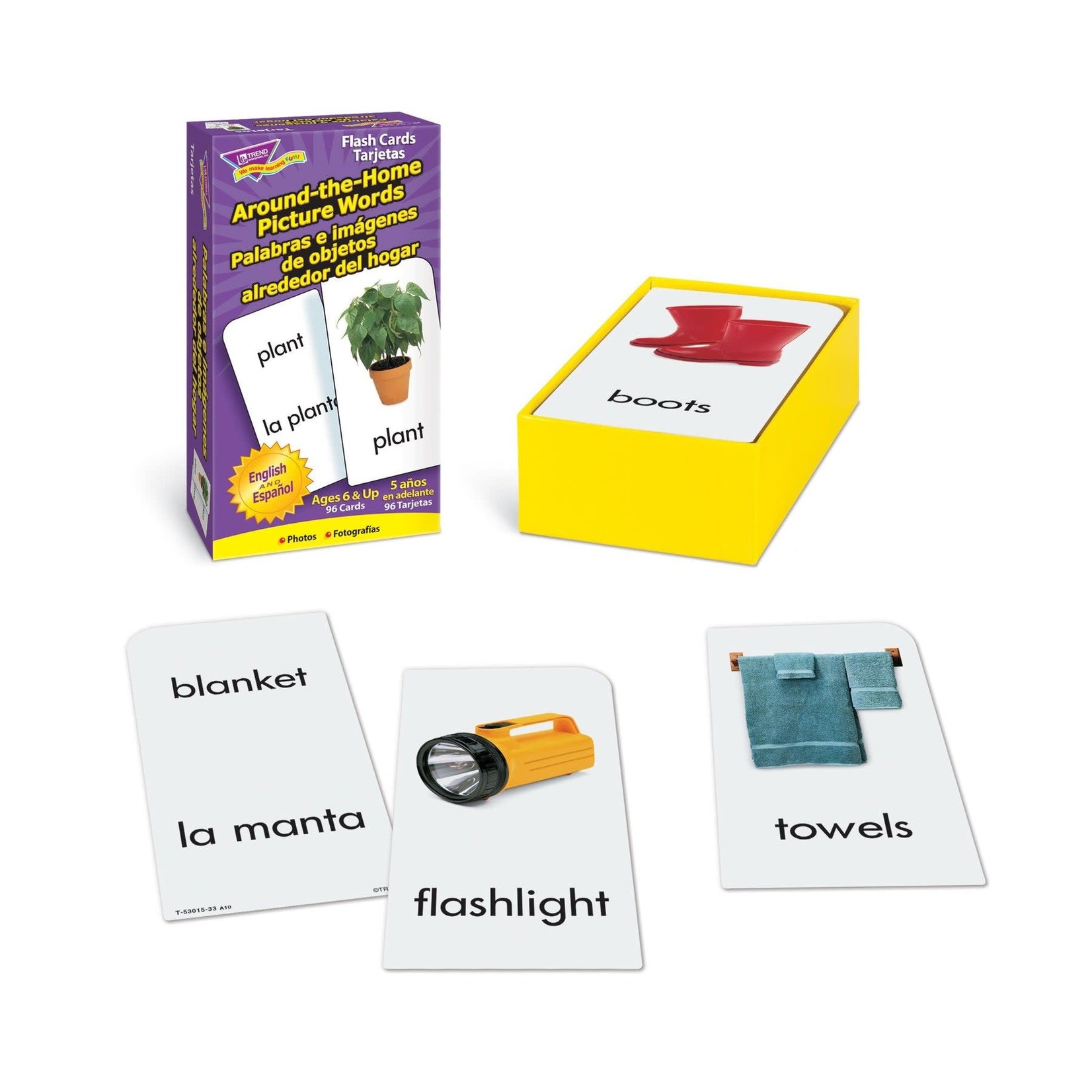 TREND ENTERPRISES INC Around-the-Home Picture Words (English/Spanish) Skill Drill Flash Cards