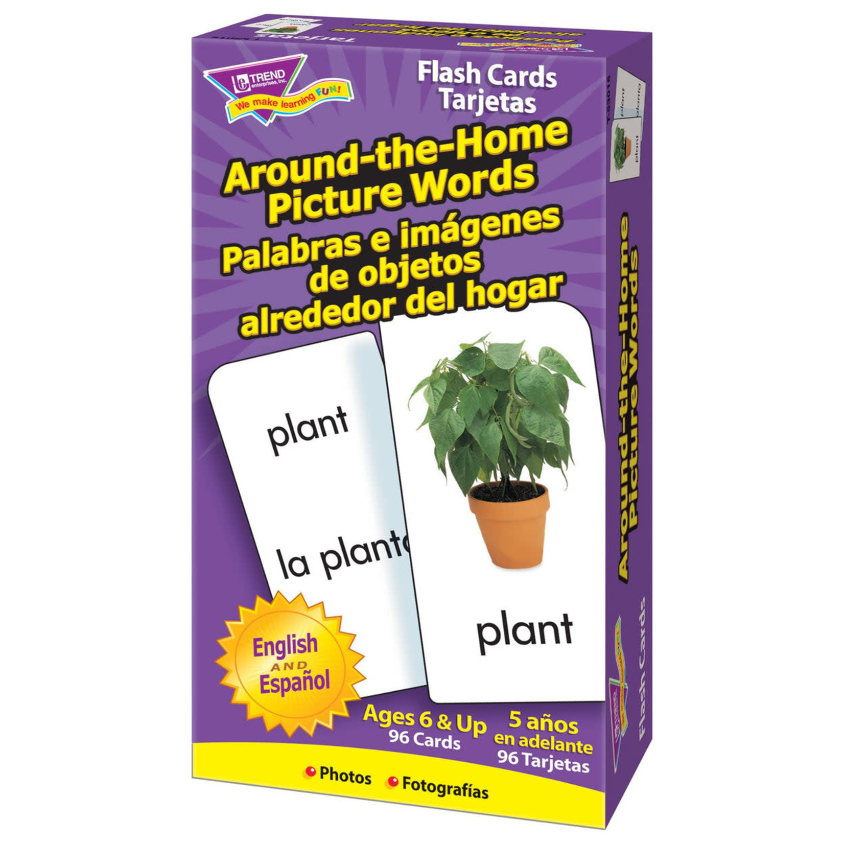 TREND ENTERPRISES INC Around-the-Home Picture Words (English/Spanish) Skill Drill Flash Cards