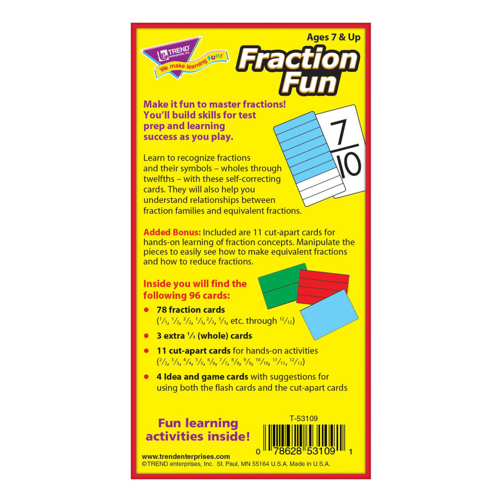 TREND ENTERPRISES INC Fraction Fun Skill Drill Flash Cards