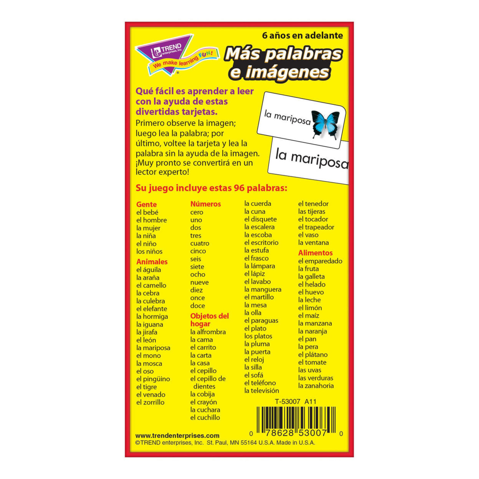 TREND ENTERPRISES INC Más palabras e imágenes (Spanish) Skill Drill Flash Cards