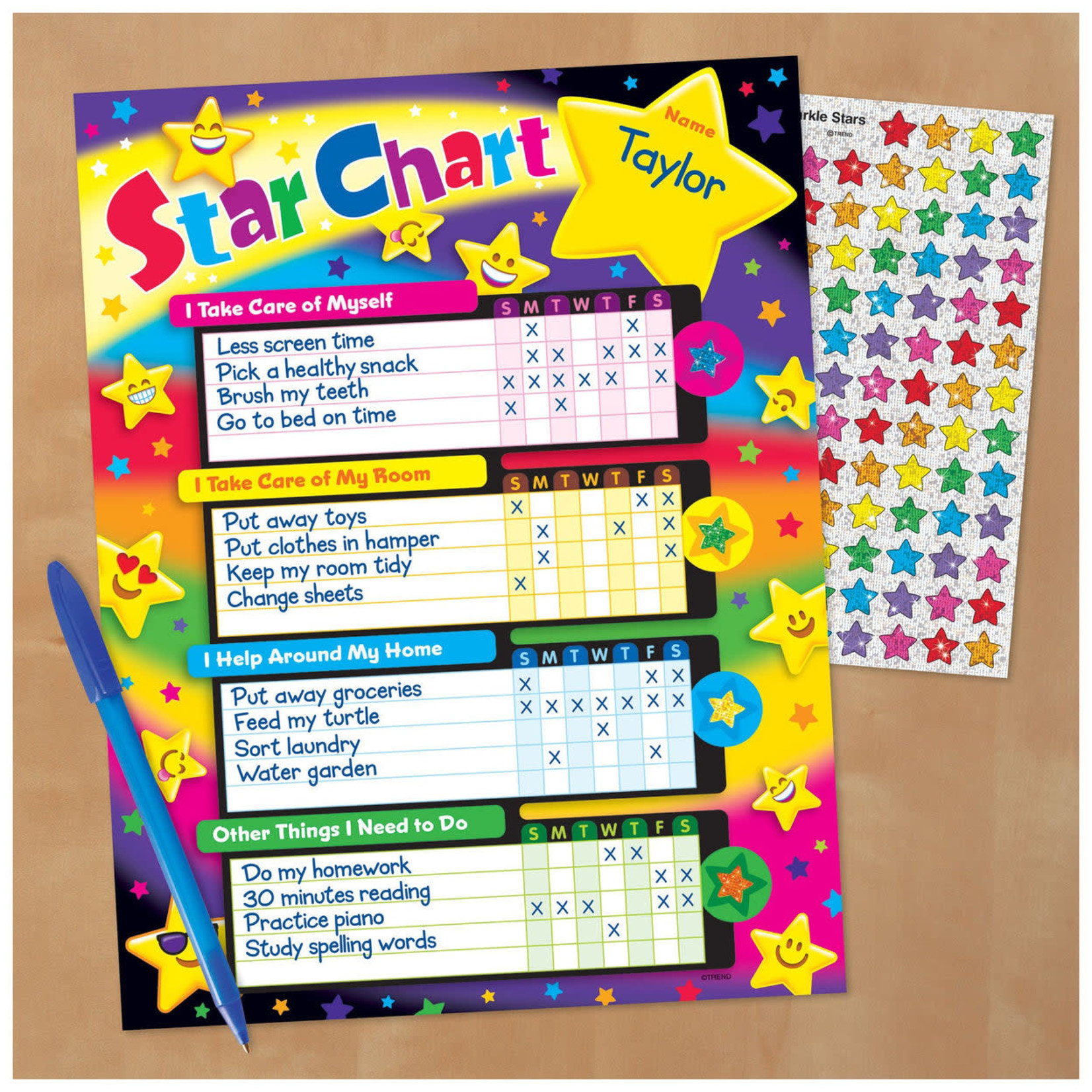 TREND ENTERPRISES INC Emoji Stars Success Charts/Chore Charts