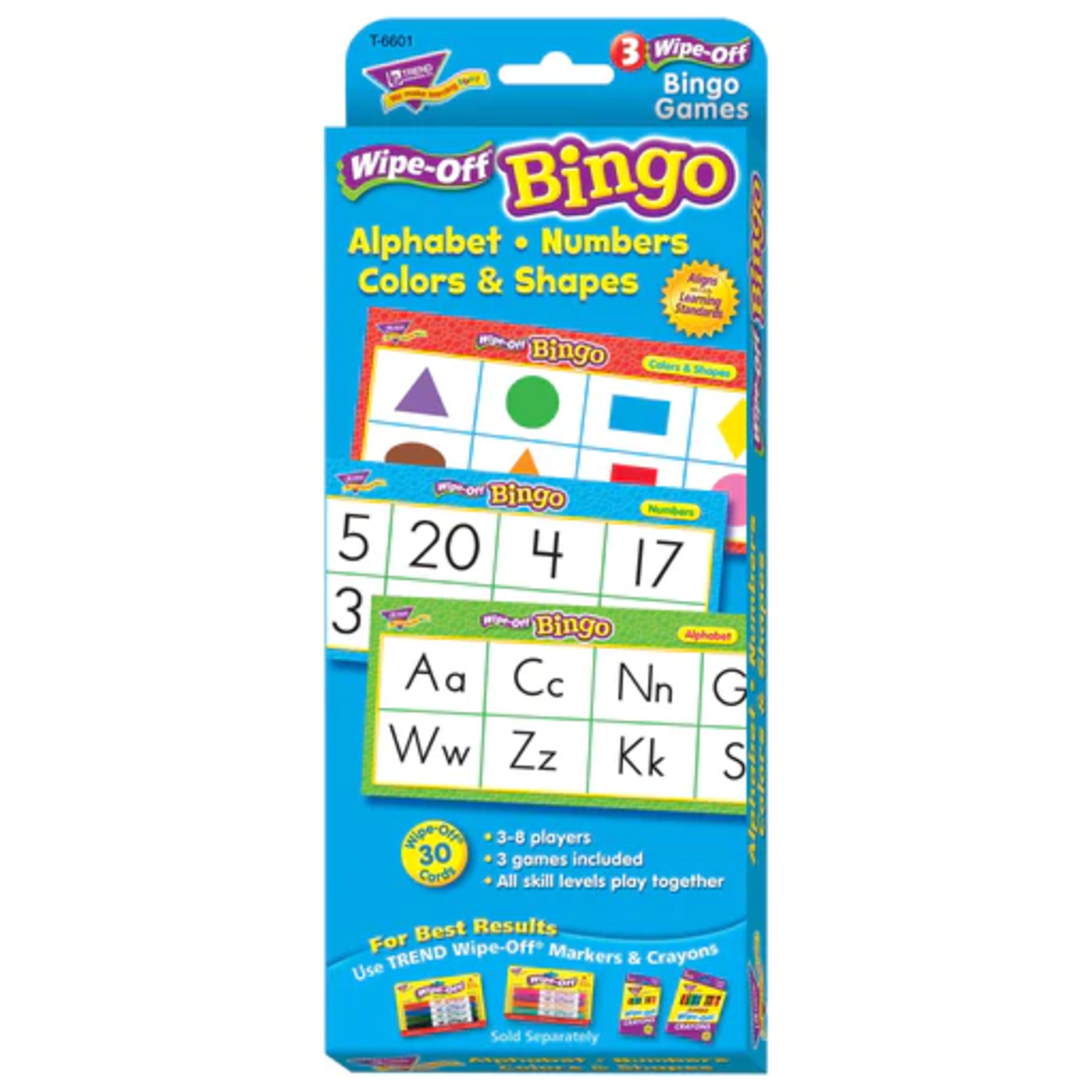 TREND ENTERPRISES INC Alphabet, Numbers, Colors & Shapes Wipe-Off® Bingo