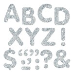 TREND ENTERPRISES INC Silver Sparkle 2-Inch Letters & Marks STICK-EZE® Stick-On Letters
