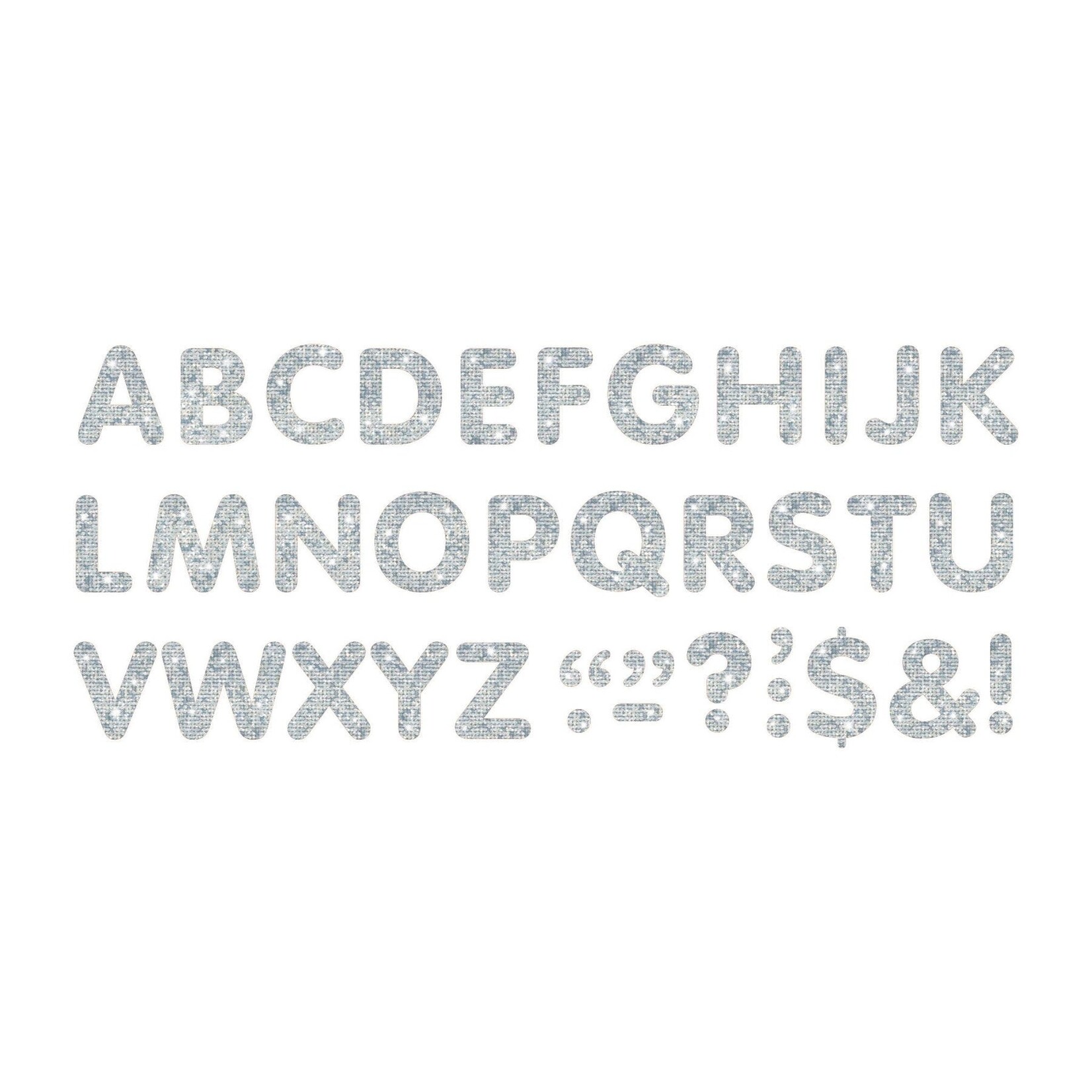 TREND ENTERPRISES INC Silver Sparkle 2-Inch Letters & Marks STICK-EZE® Stick-On Letters
