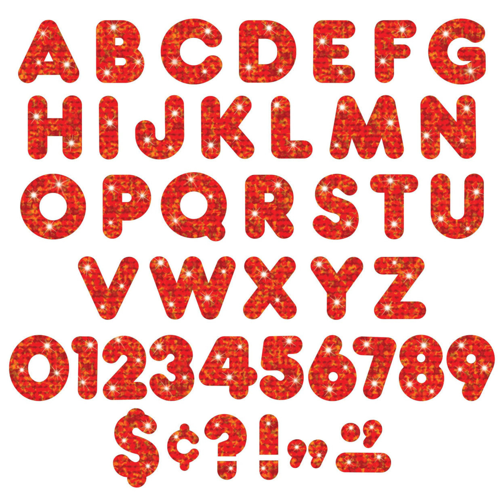 TREND ENTERPRISES INC Red Sparkle 4-Inch Casual Uppercase Ready Letters®