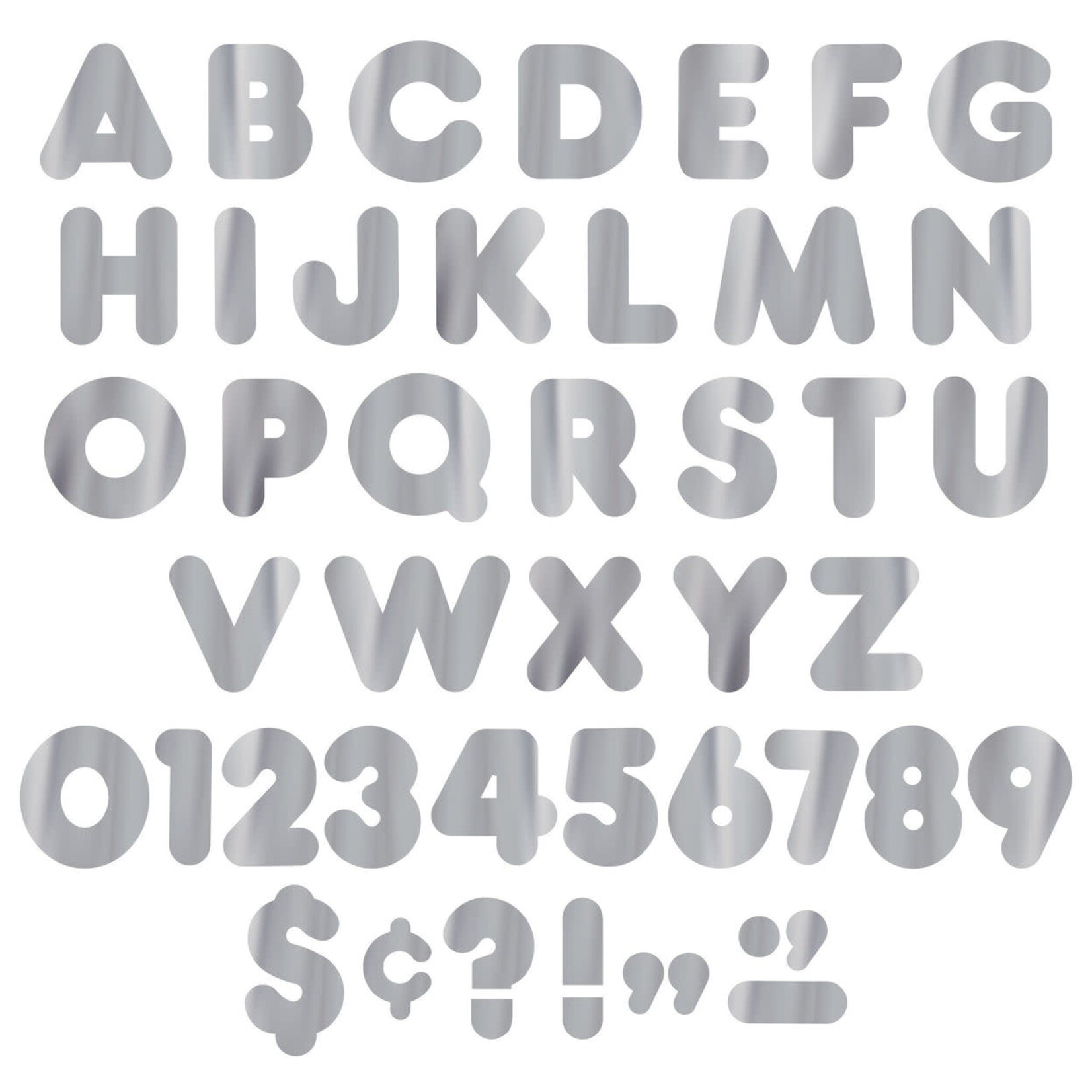 TREND ENTERPRISES INC Silver Metallic 4-Inch Casual Uppercase Ready Letters®