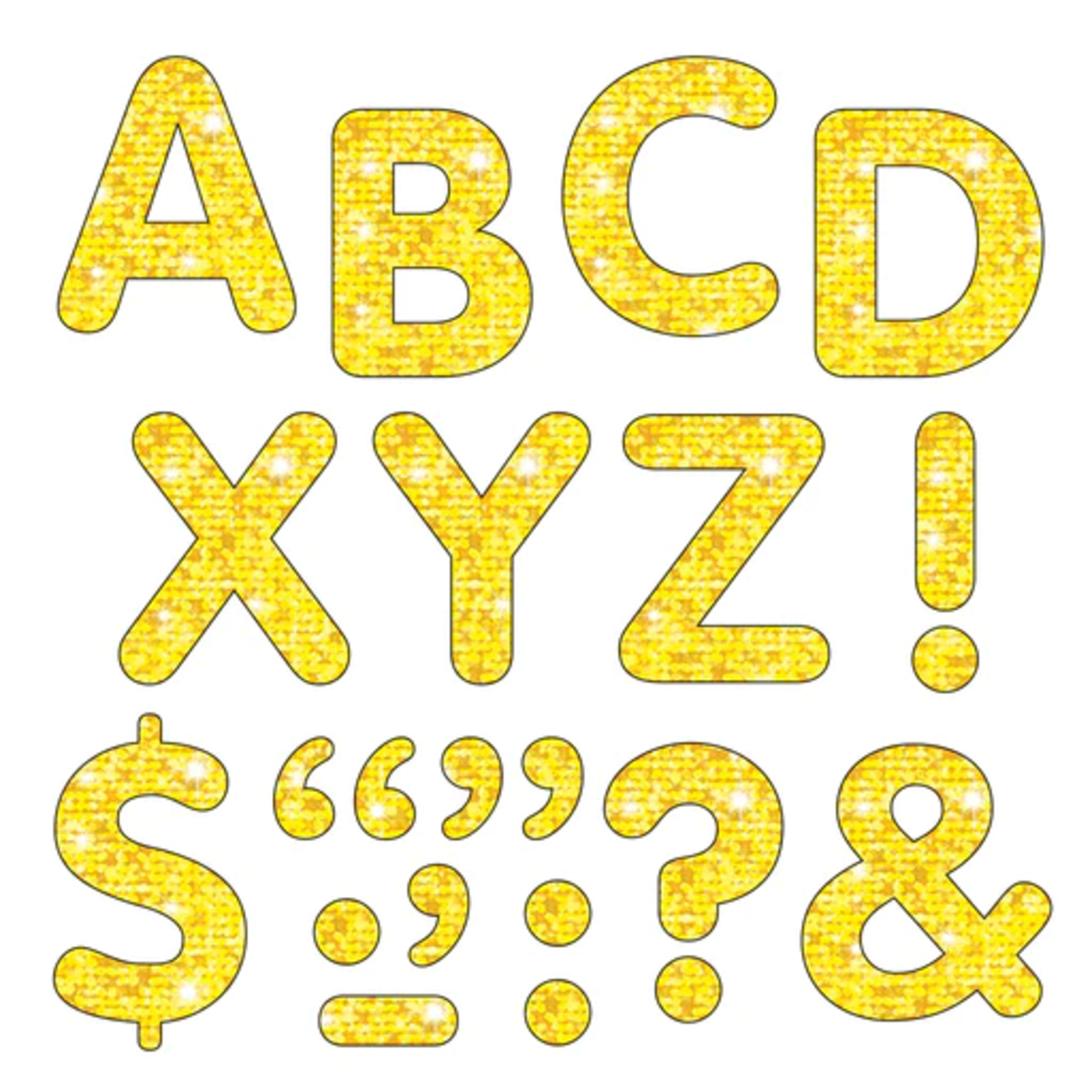 TREND ENTERPRISES INC Yellow Sparkle 2-Inch Letters & Marks STICK-EZE® Stick-On Letters