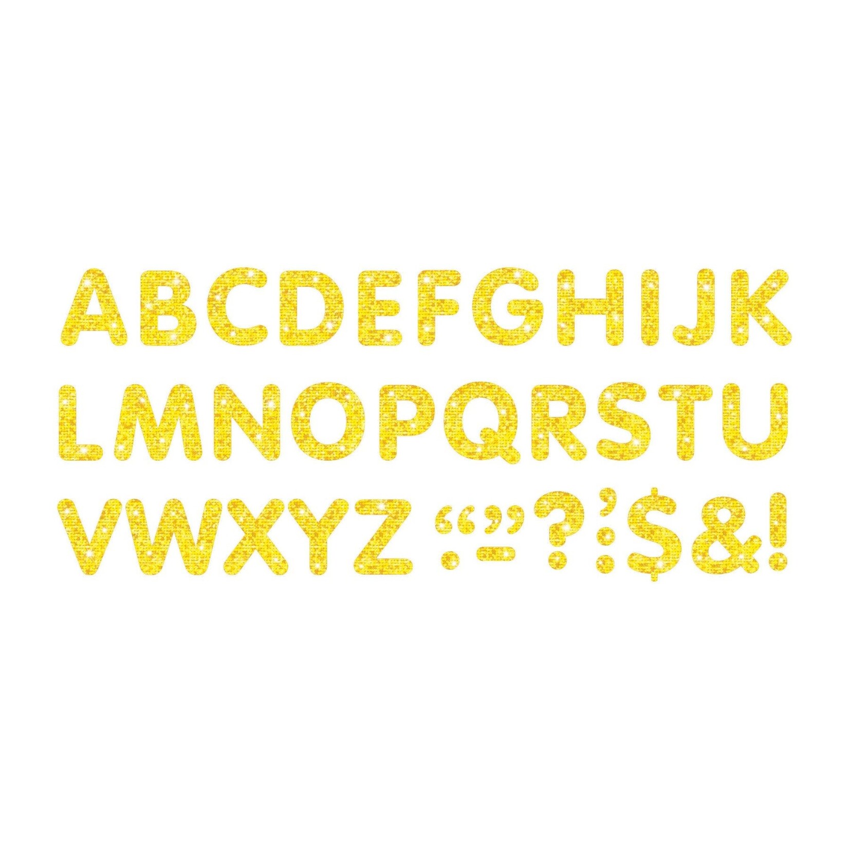 TREND ENTERPRISES INC Yellow Sparkle 2-Inch Letters & Marks STICK-EZE® Stick-On Letters
