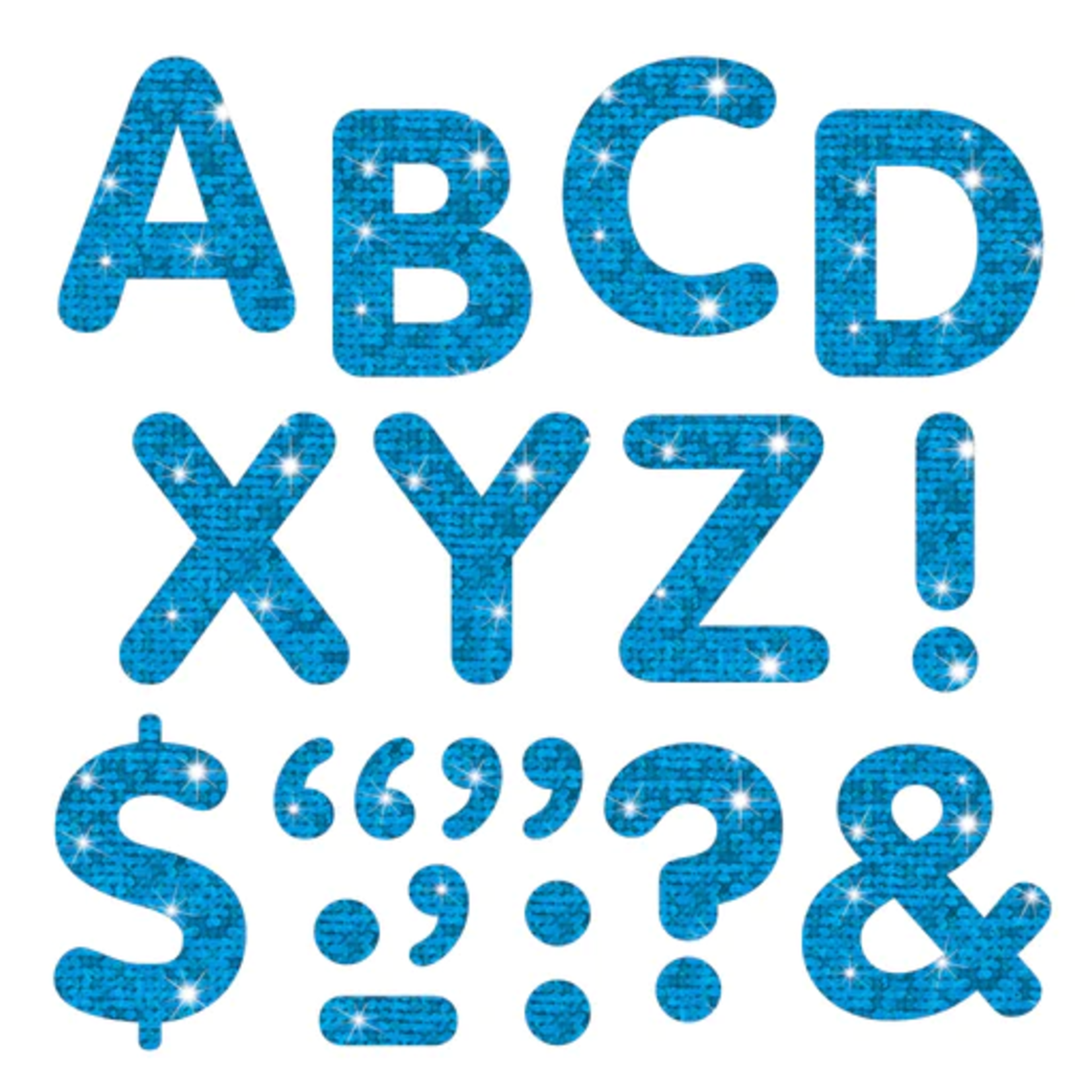 TREND ENTERPRISES INC Blue Sparkle 2-Inch Letters & Marks STICK-EZE® Stick-On Letters