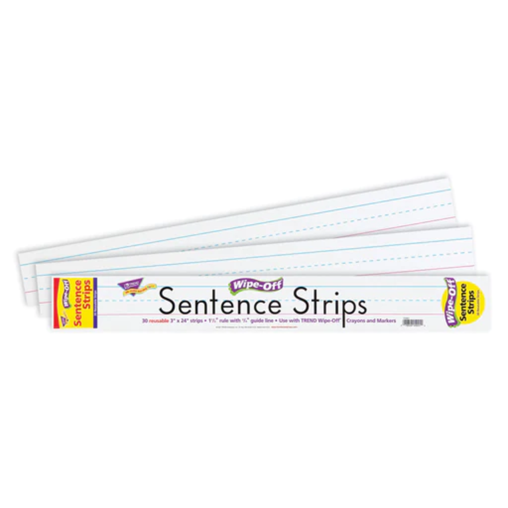 TREND ENTERPRISES INC 24-Inch White Wipe-Off® Sentence Strips