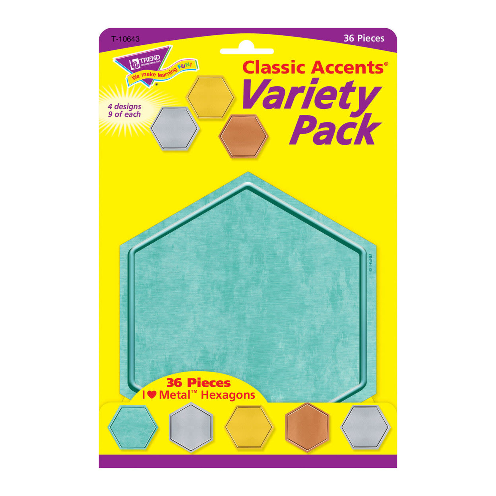 TREND ENTERPRISES INC I ♥ Metal™ Hexagons Classic Accents® Variety Pack