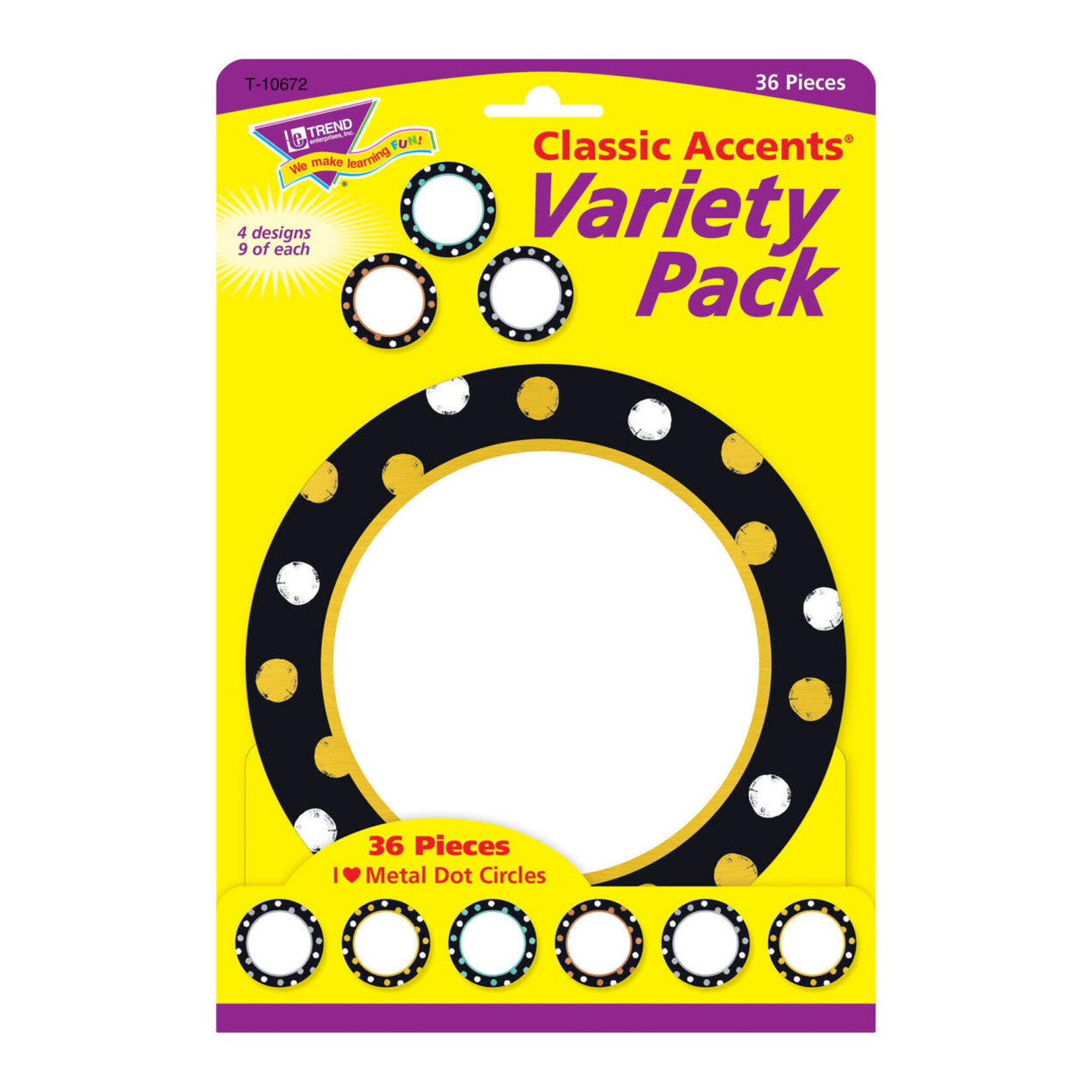 TREND ENTERPRISES INC I ♥ Metal™ Dot Circles Classic Accents® Variety Pack