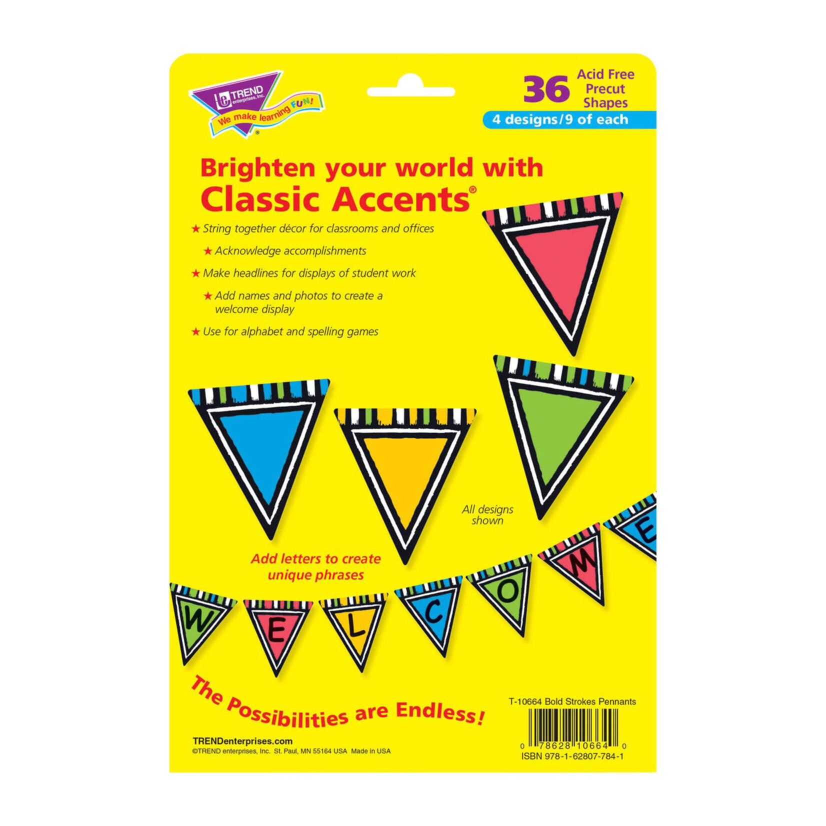 TREND ENTERPRISES INC Bold Strokes Pennants Classic Accents® Variety Pack