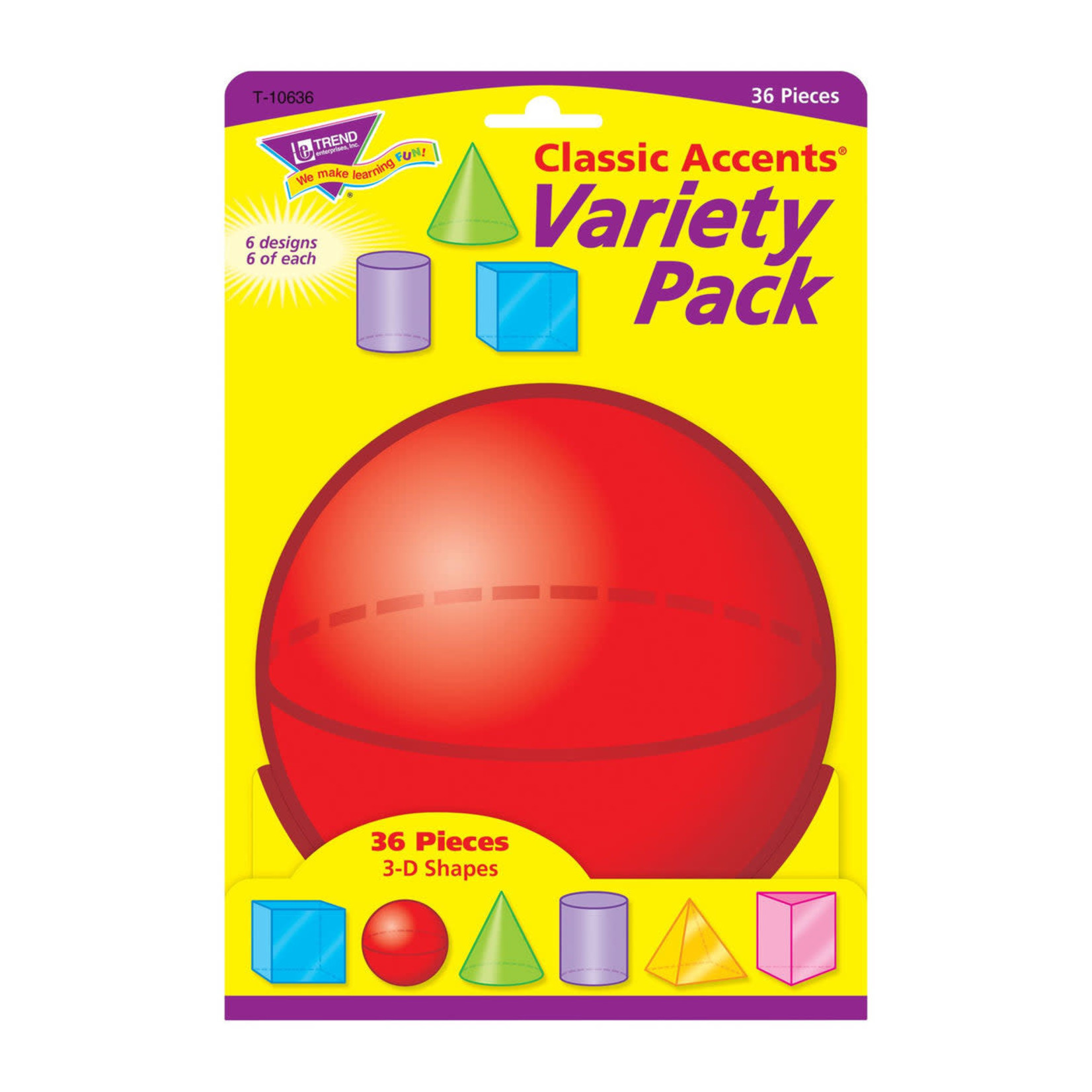 TREND ENTERPRISES INC 3-D Shapes Classic Accents® Variety Pack