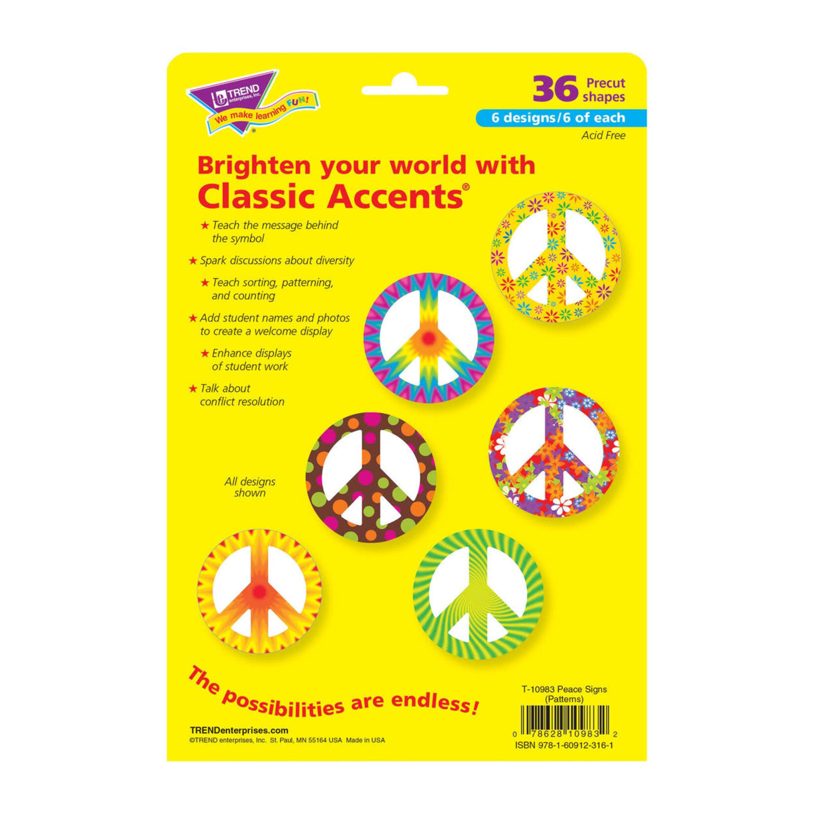 TREND ENTERPRISES INC Peace Signs Patterns Classic Accents® Variety Pack