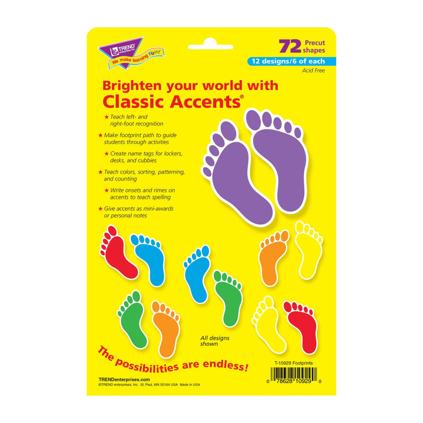 TREND ENTERPRISES INC Footprints Classic Accents Variety Pack