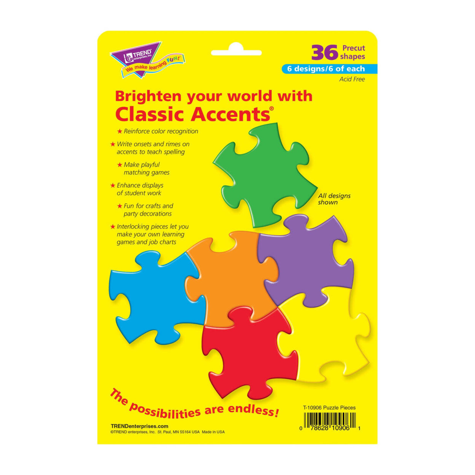 TREND ENTERPRISES INC Puzzle Pieces Classic Accents® Variety Pack
