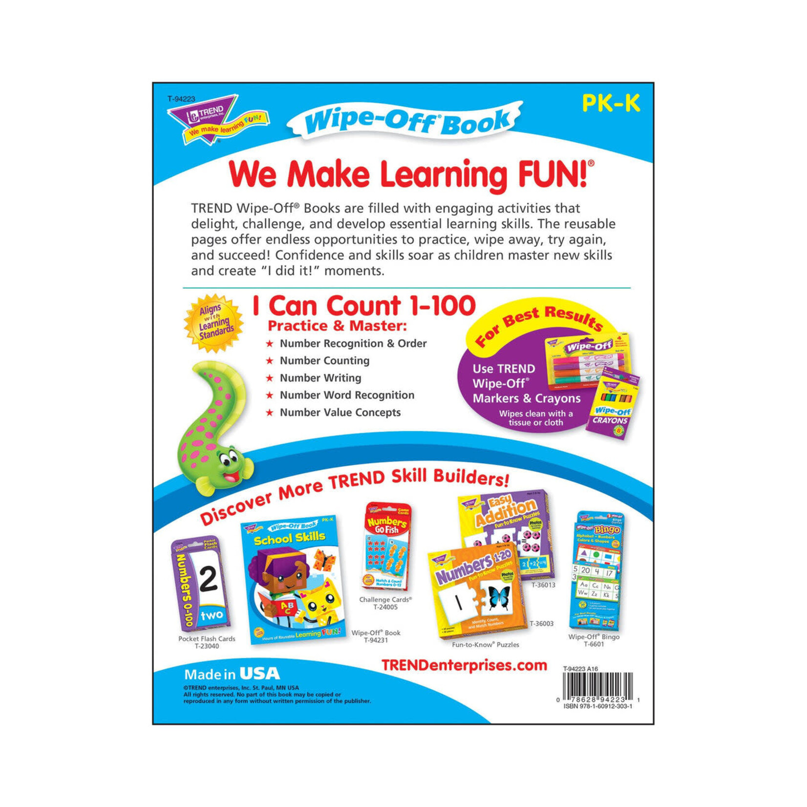 TREND ENTERPRISES INC I Can Count 1-100 Wipe-Off® Book