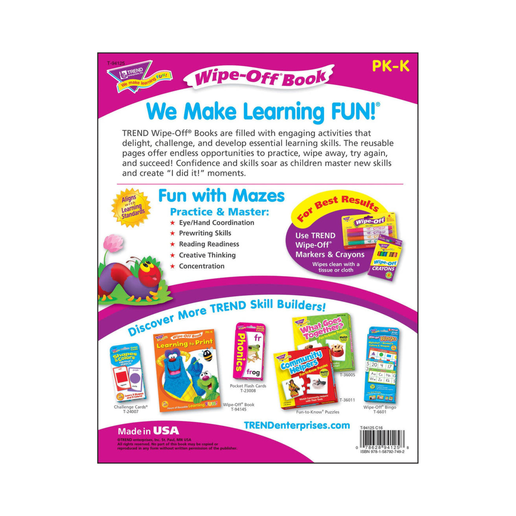 TREND ENTERPRISES INC Fun with Mazes Wipe-Off® Book