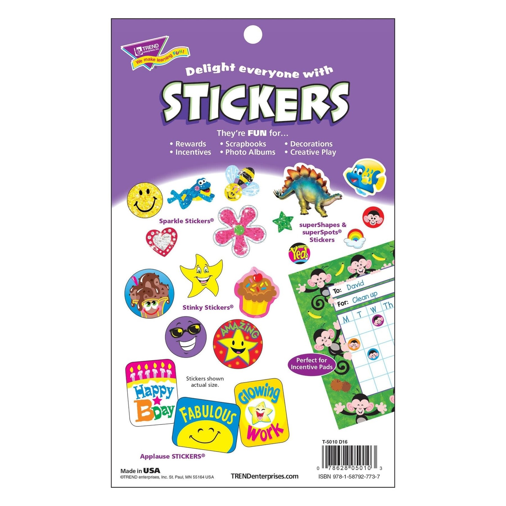 TREND ENTERPRISES INC Super Stars & Smiles Sticker Pad