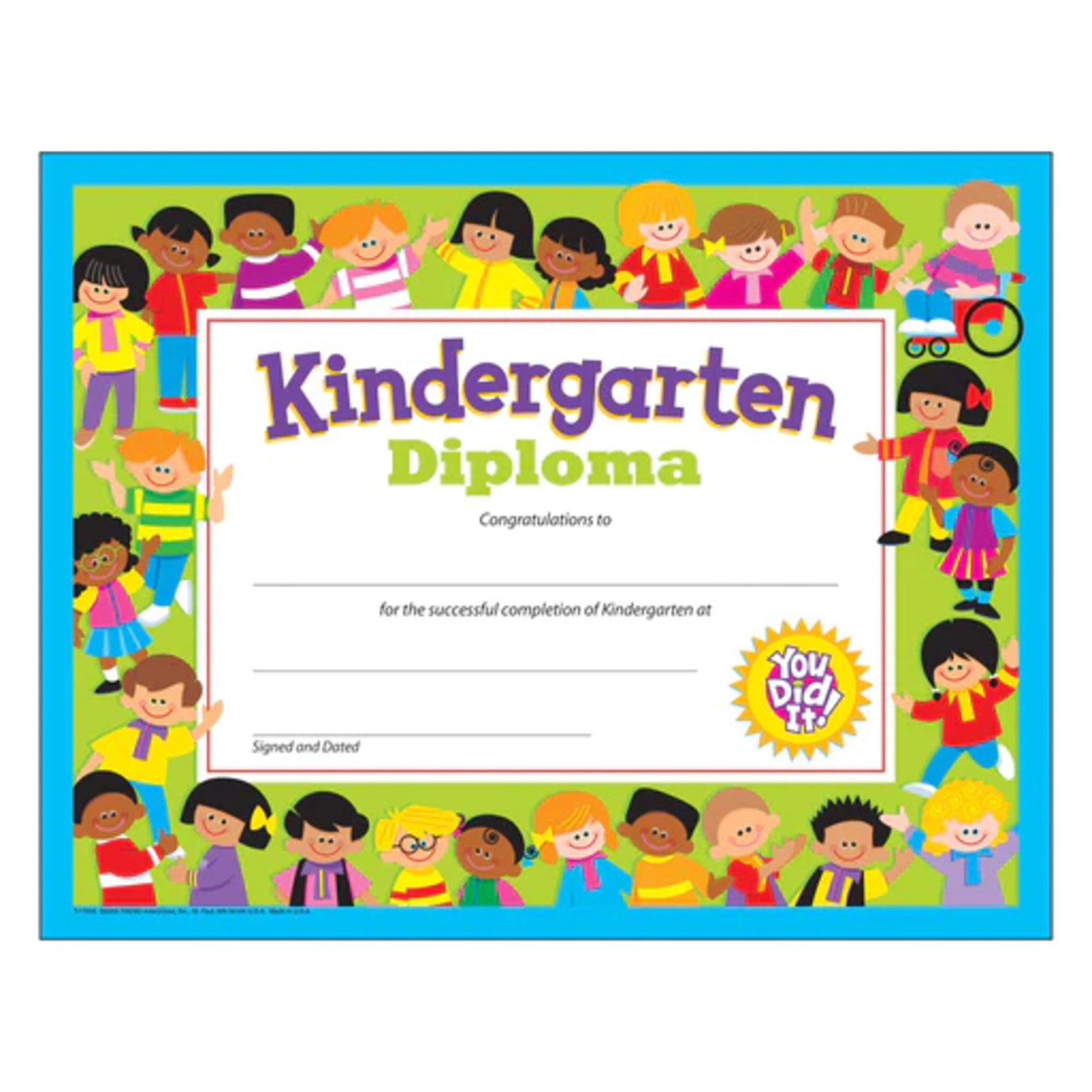 TREND ENTERPRISES INC Kindergarten Diploma