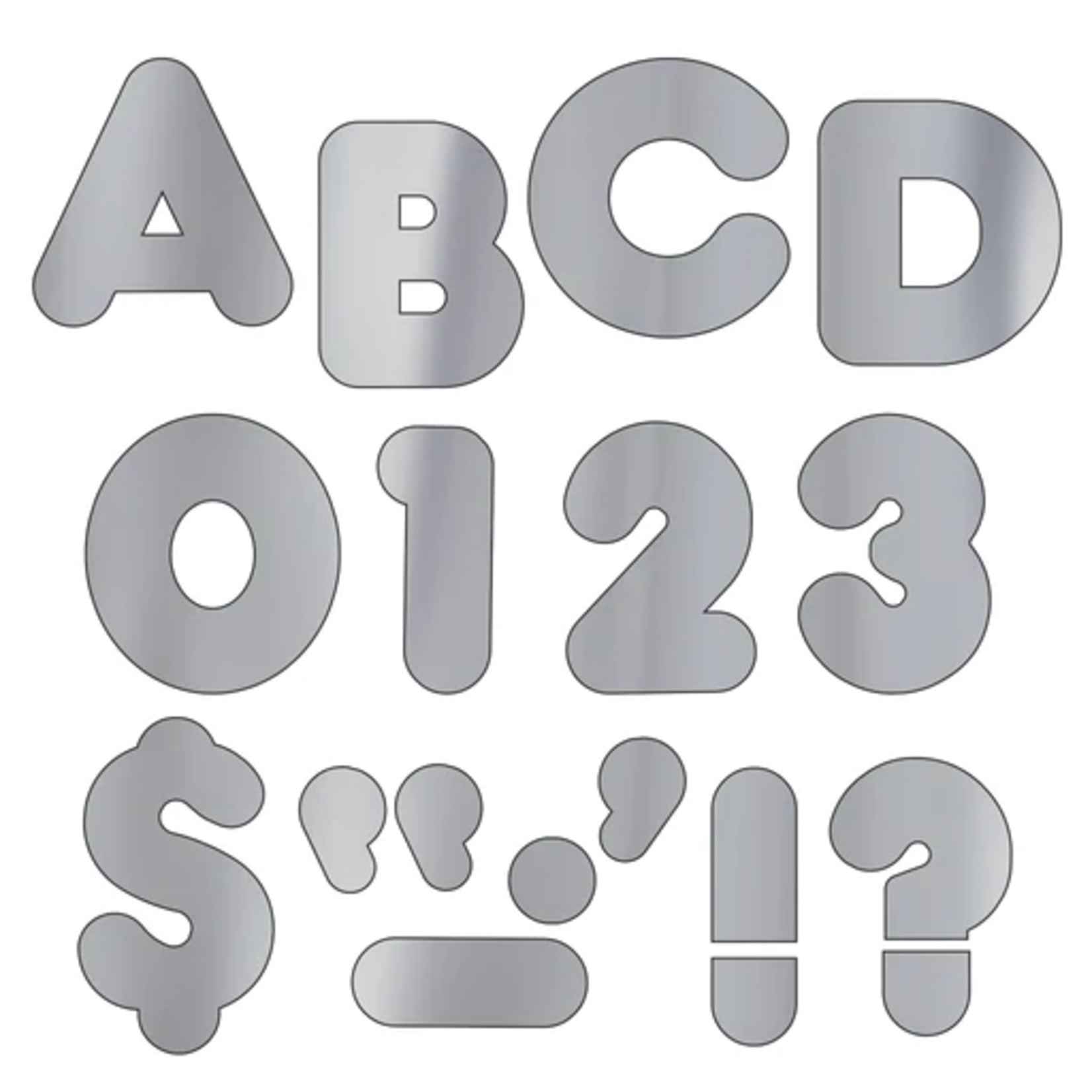 TREND ENTERPRISES INC Silver Metallic 2-Inch Casual Uppercase Ready Letters®