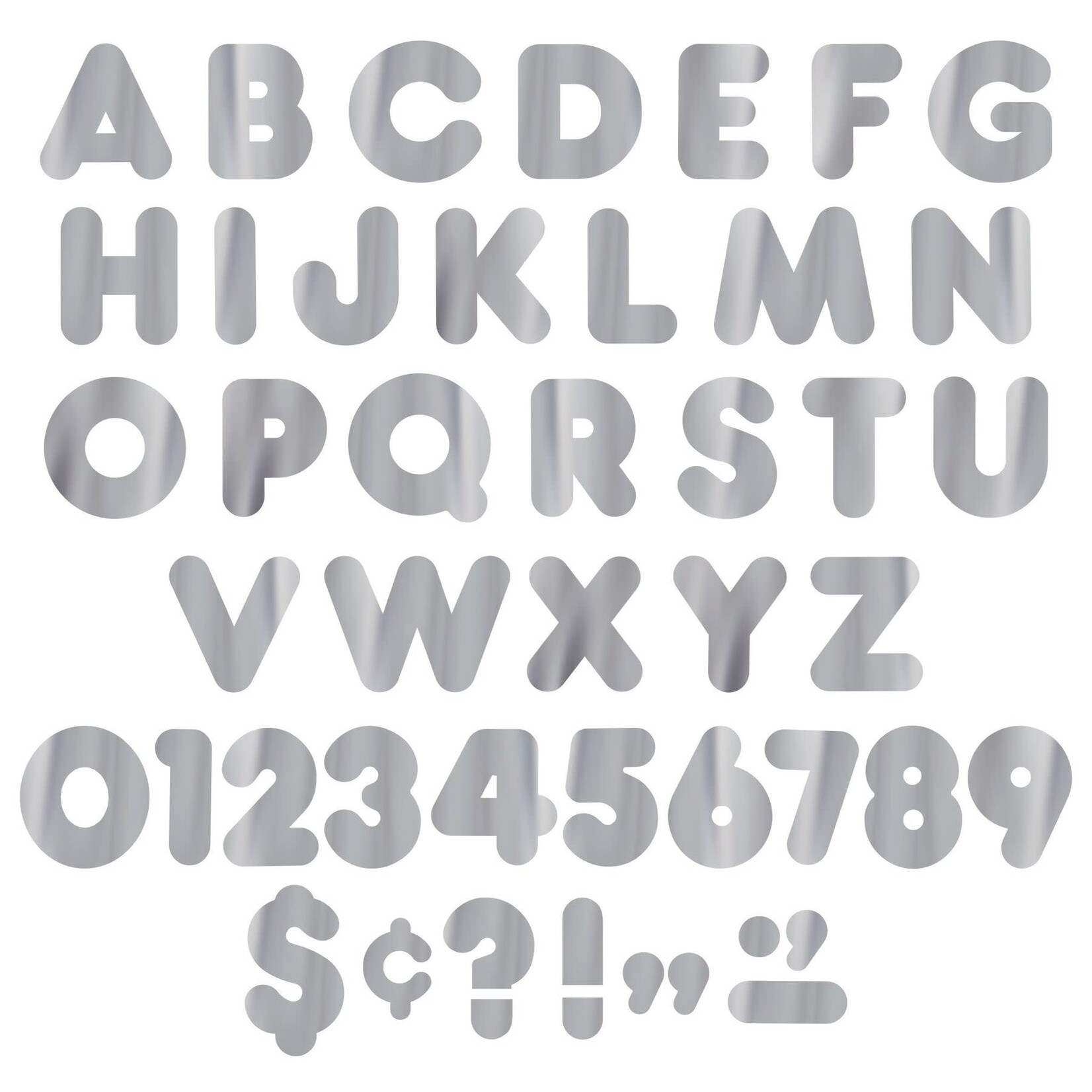 TREND ENTERPRISES INC Silver Metallic 2-Inch Casual Uppercase Ready Letters®