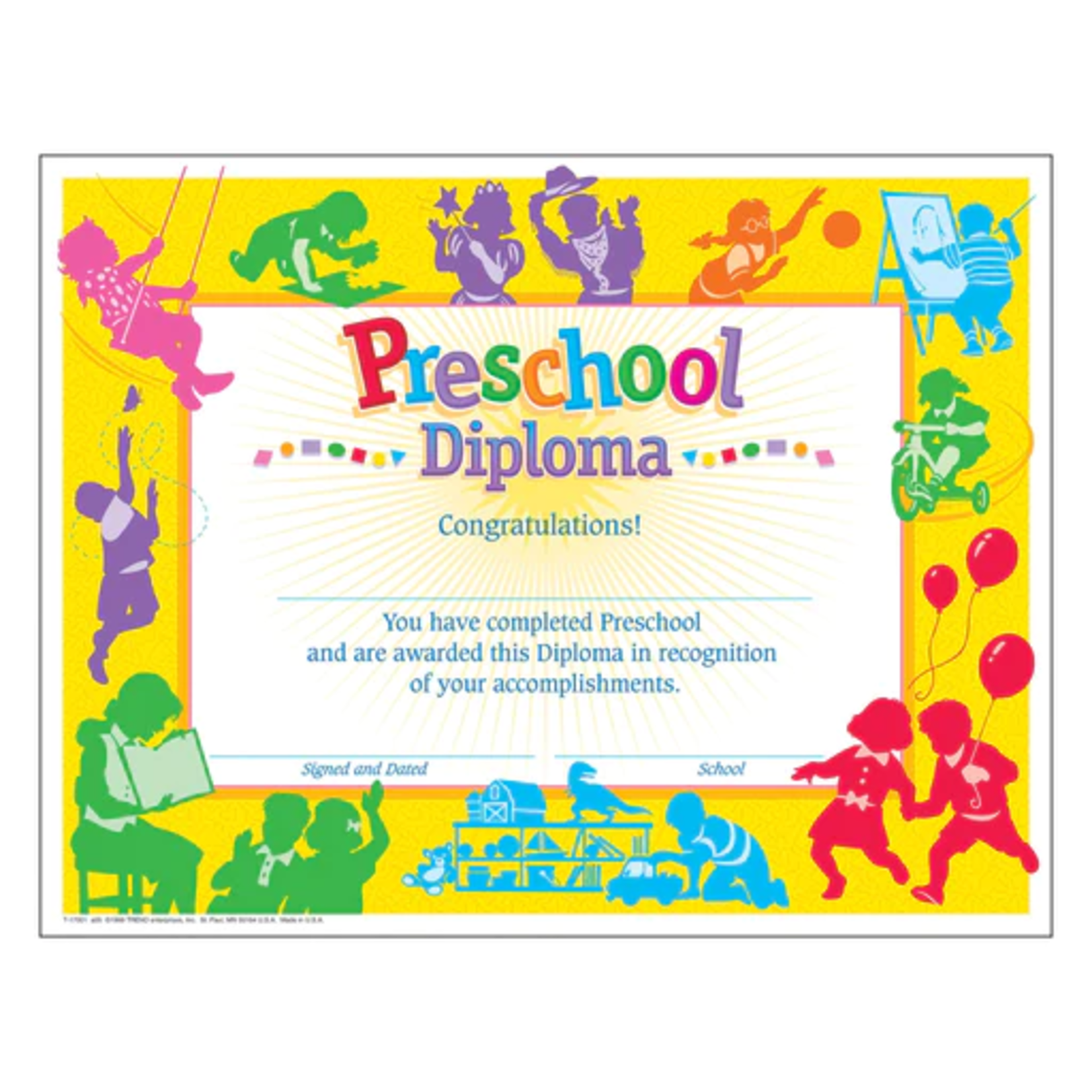 TREND ENTERPRISES INC Classic Preschool Diploma