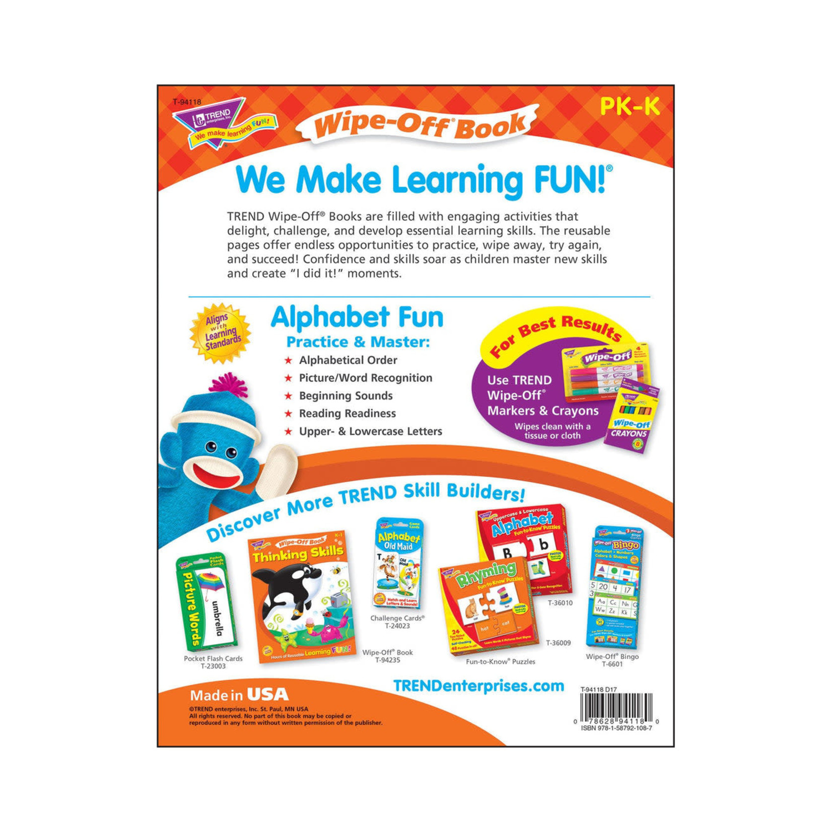 TREND ENTERPRISES INC Alphabet Fun Wipe-Off® Book