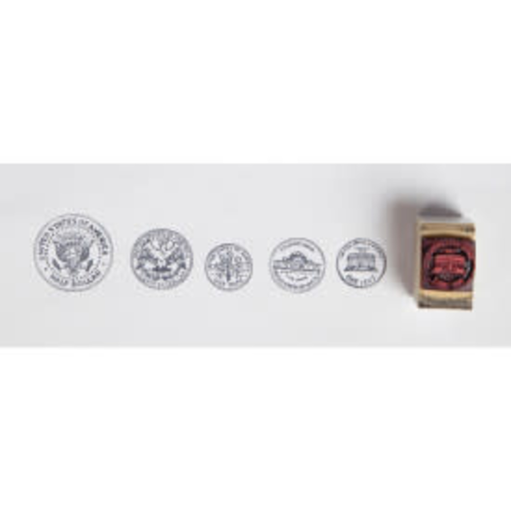 Ready 2 Learn Coin Stamps - Tails - Set of 5 - Wooden Stamps for Currency