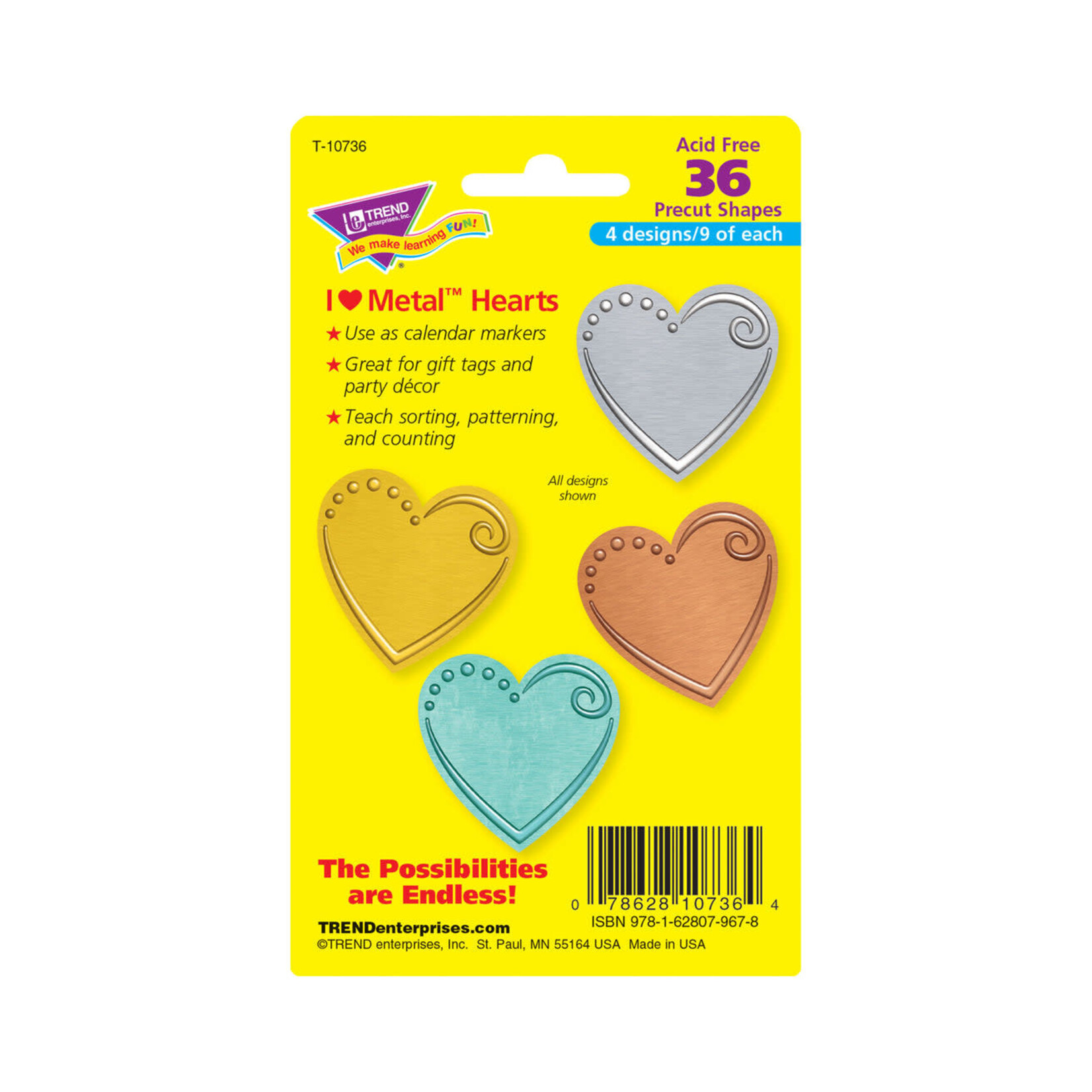 TREND ENTERPRISES INC I ♥ Metal™ Hearts Mini Accents Variety Pack