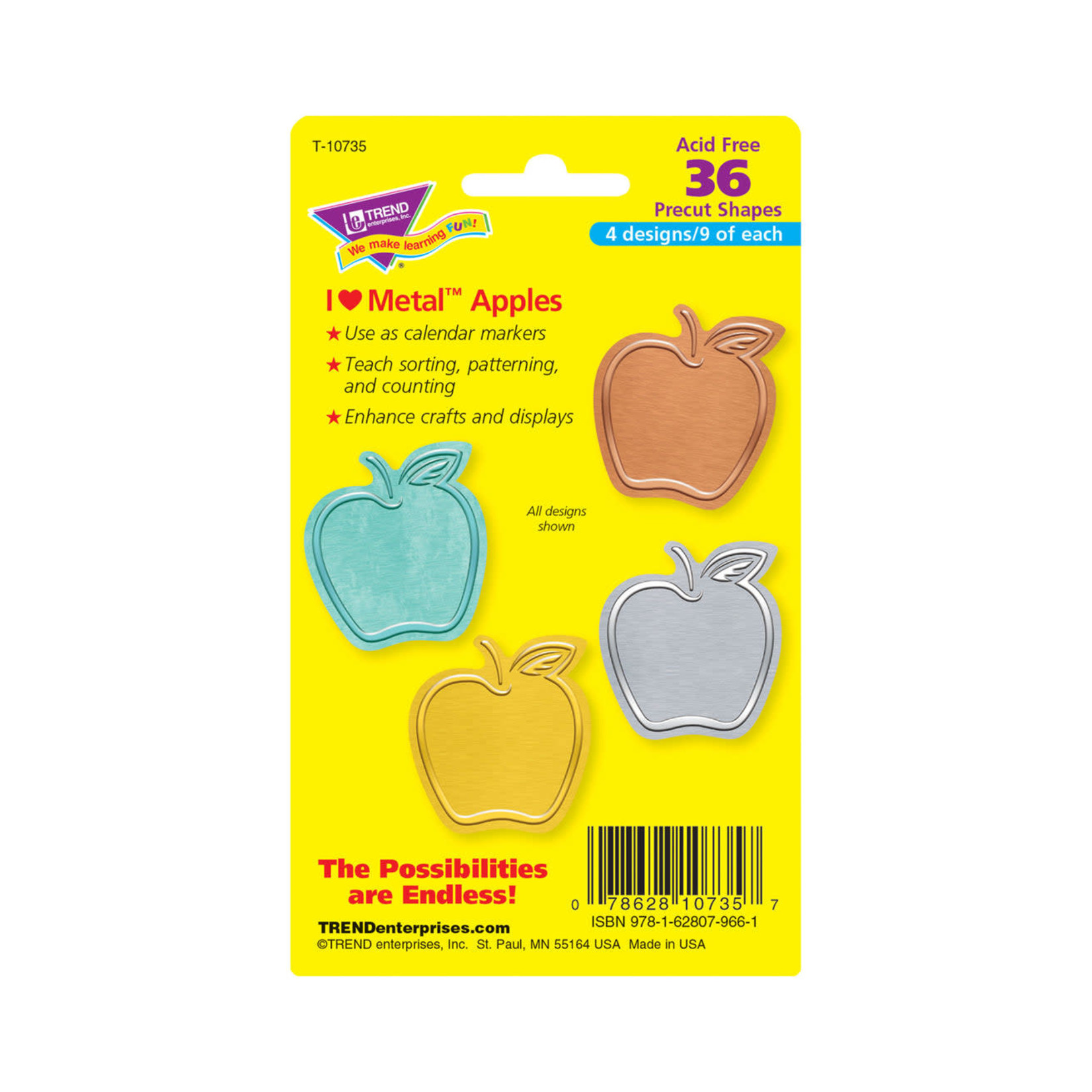 TREND ENTERPRISES INC I ♥ Metal™ Apples Mini Accents Variety Pack