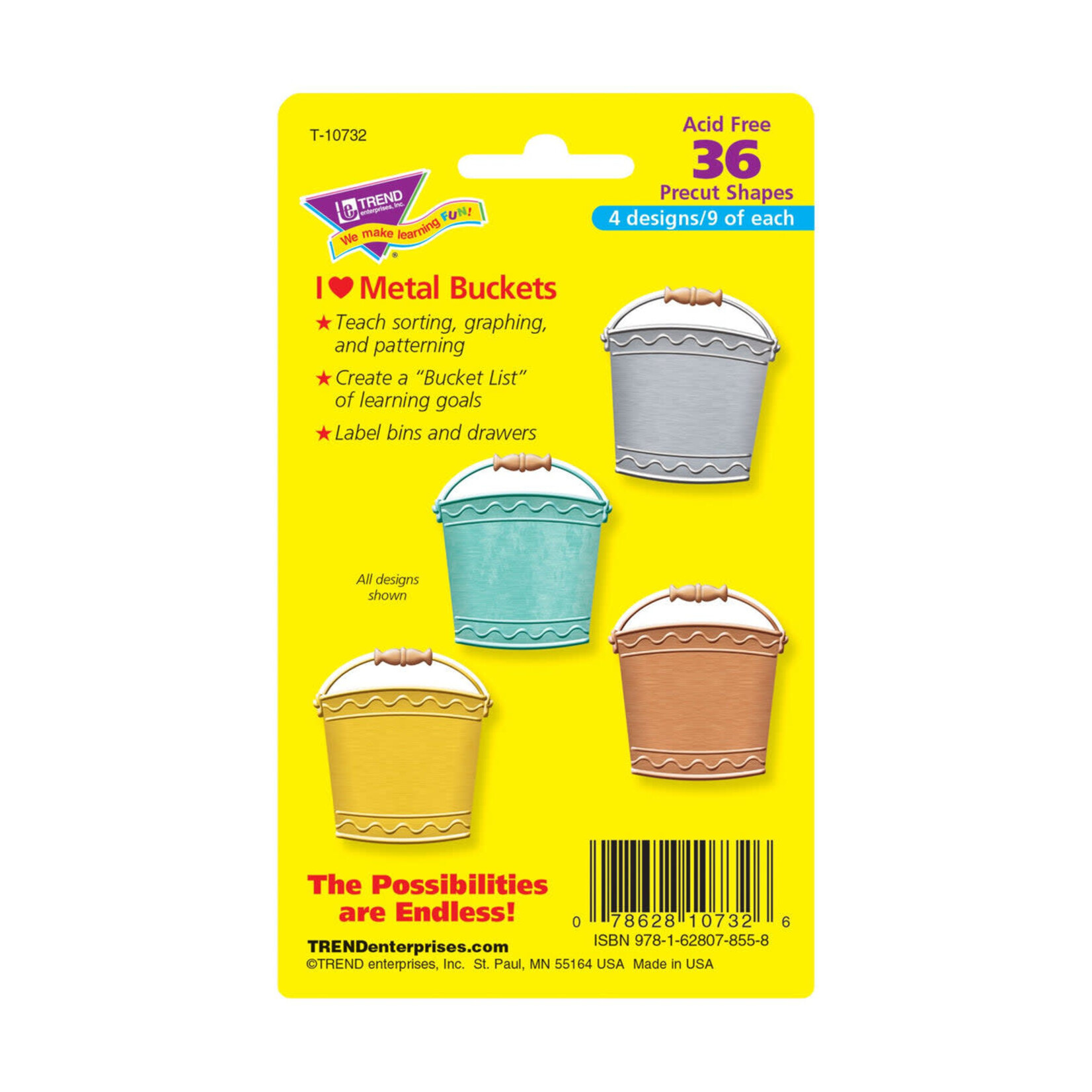 TREND ENTERPRISES INC I ♥ Metal™ Buckets Mini Accents Variety Pack
