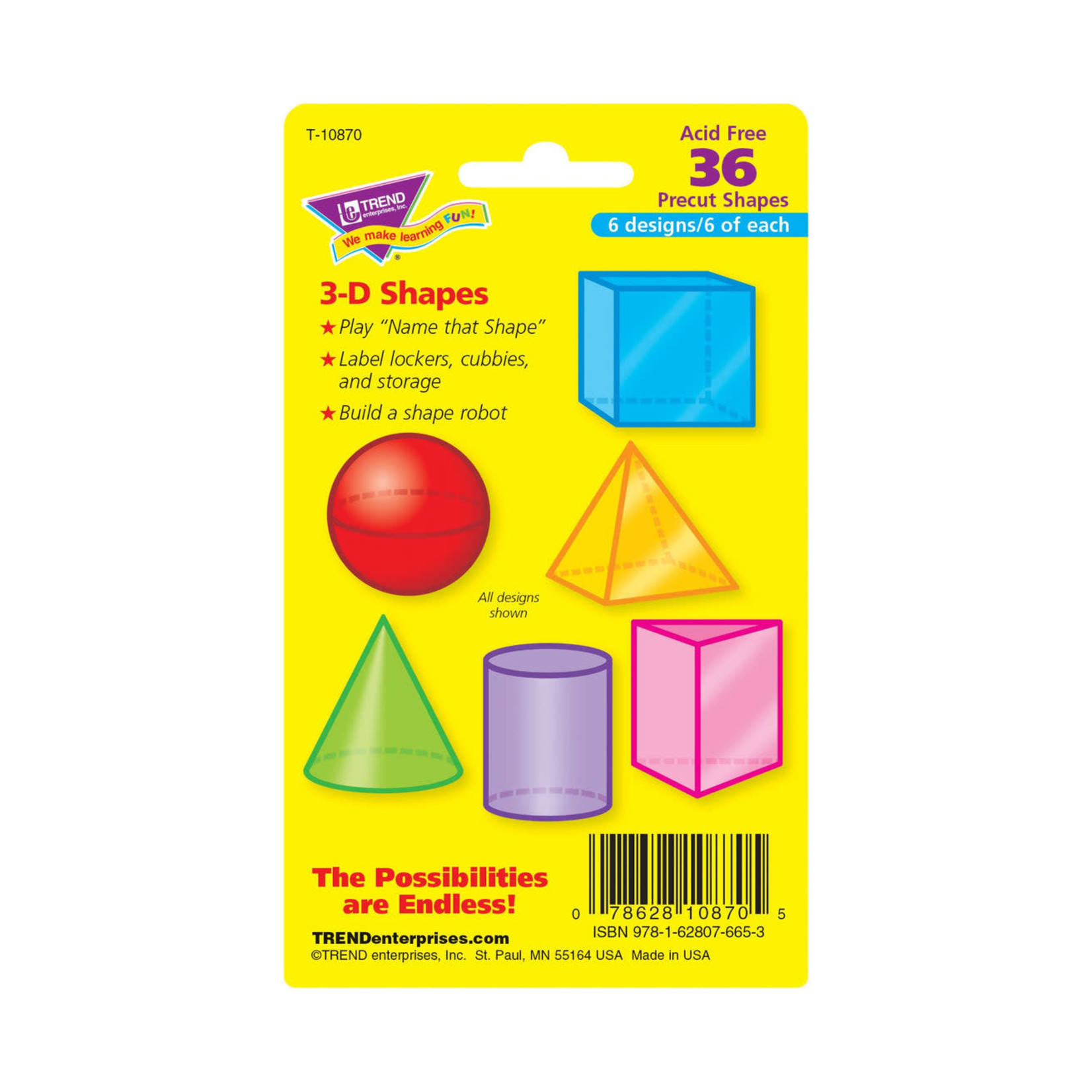 TREND ENTERPRISES INC 3-D Shapes Mini Accents Variety Pack