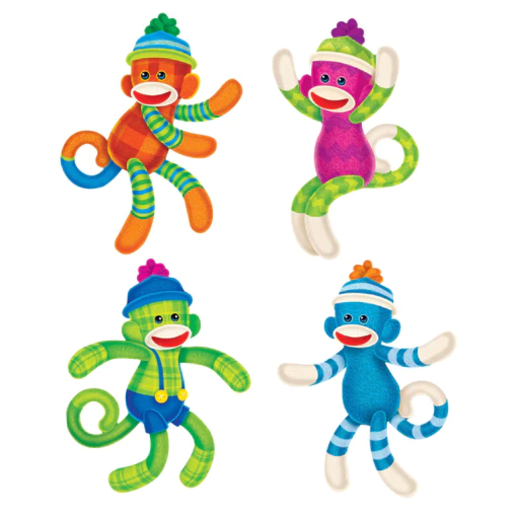 TREND ENTERPRISES INC Sock Monkeys Patterns Mini Accents Variety Pack