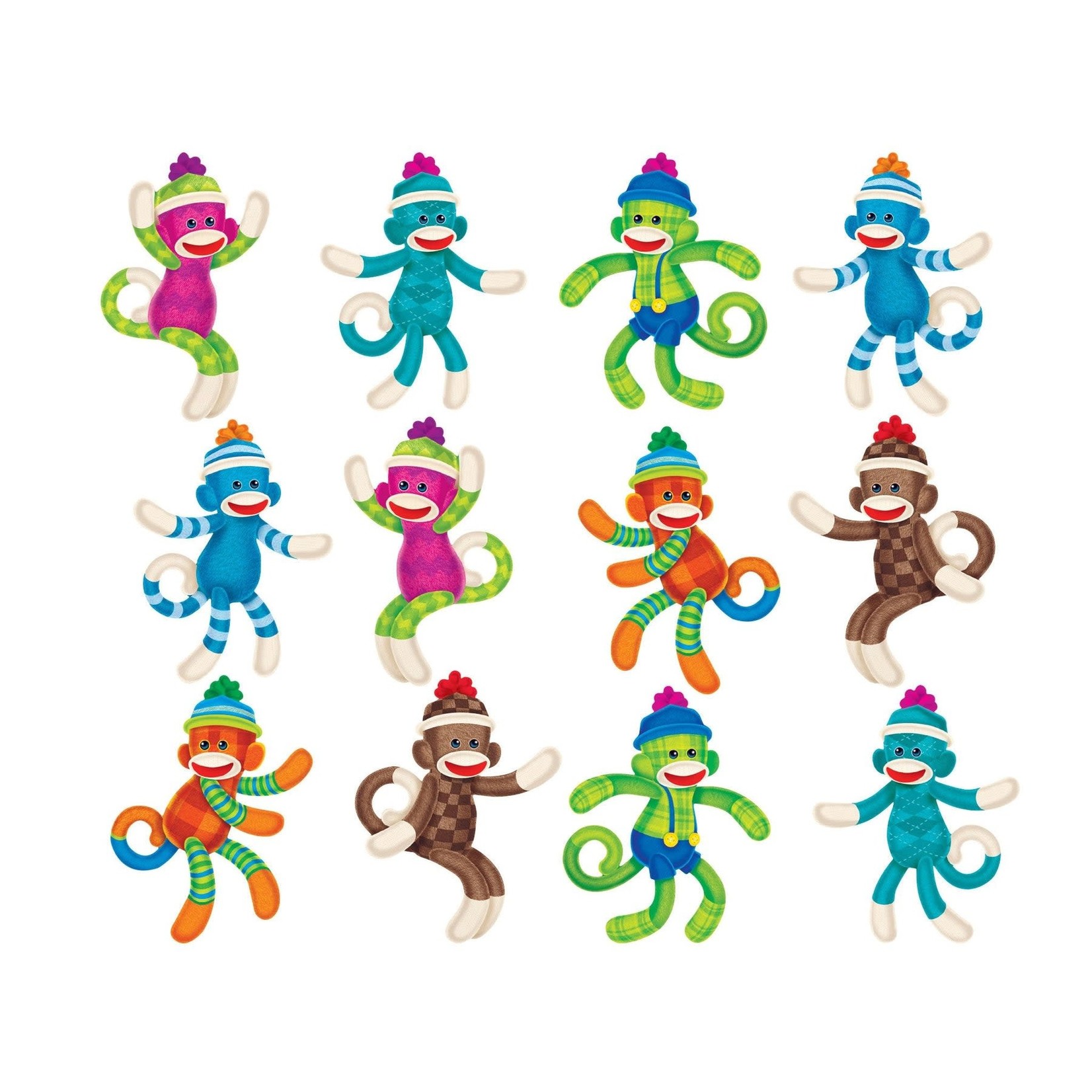 TREND ENTERPRISES INC Sock Monkeys Patterns Mini Accents Variety Pack