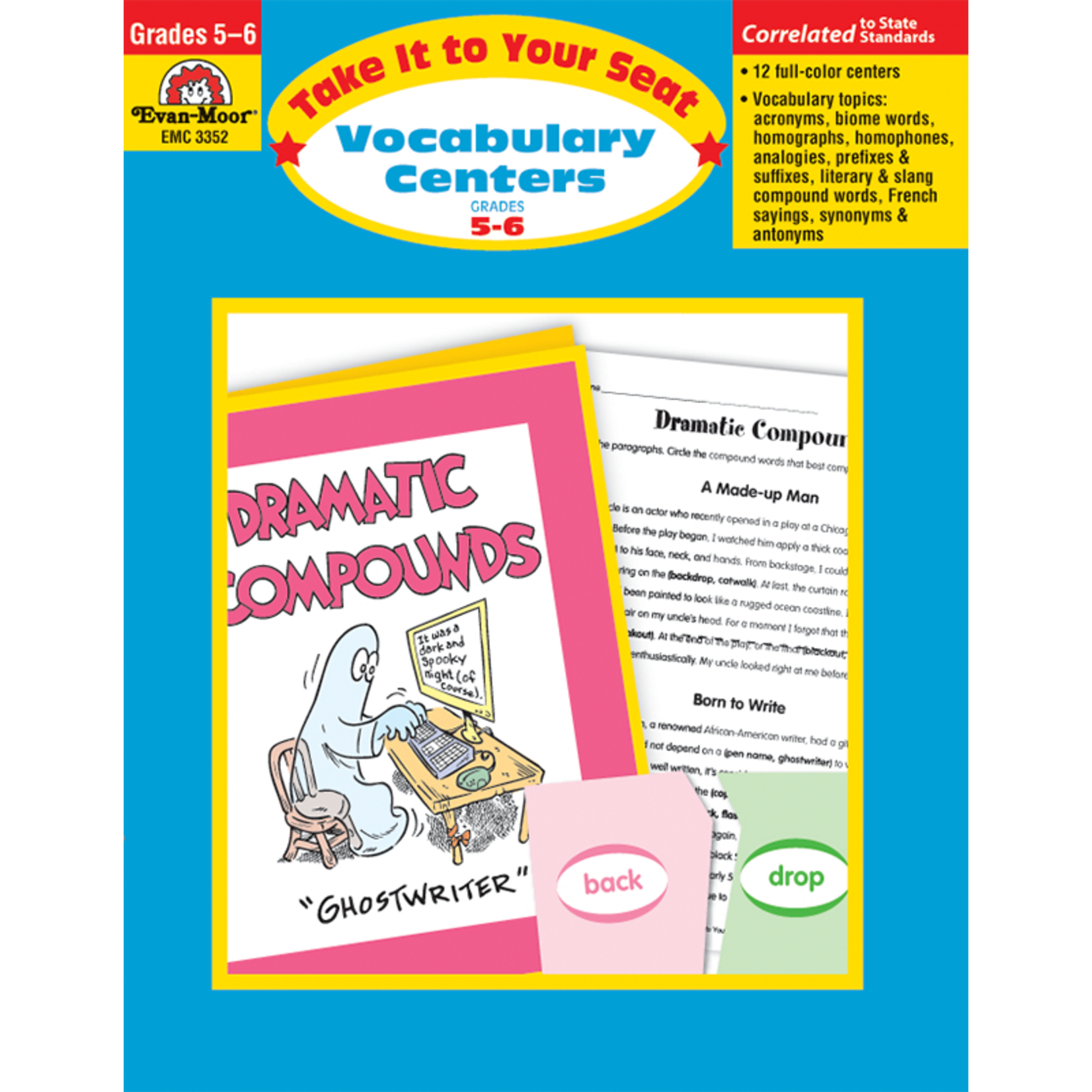 CARSON DELLOSA PUBLISHING CO Take It To Your Seat: Vocabulary Centers, Grades 5-6 - Teacher Resource